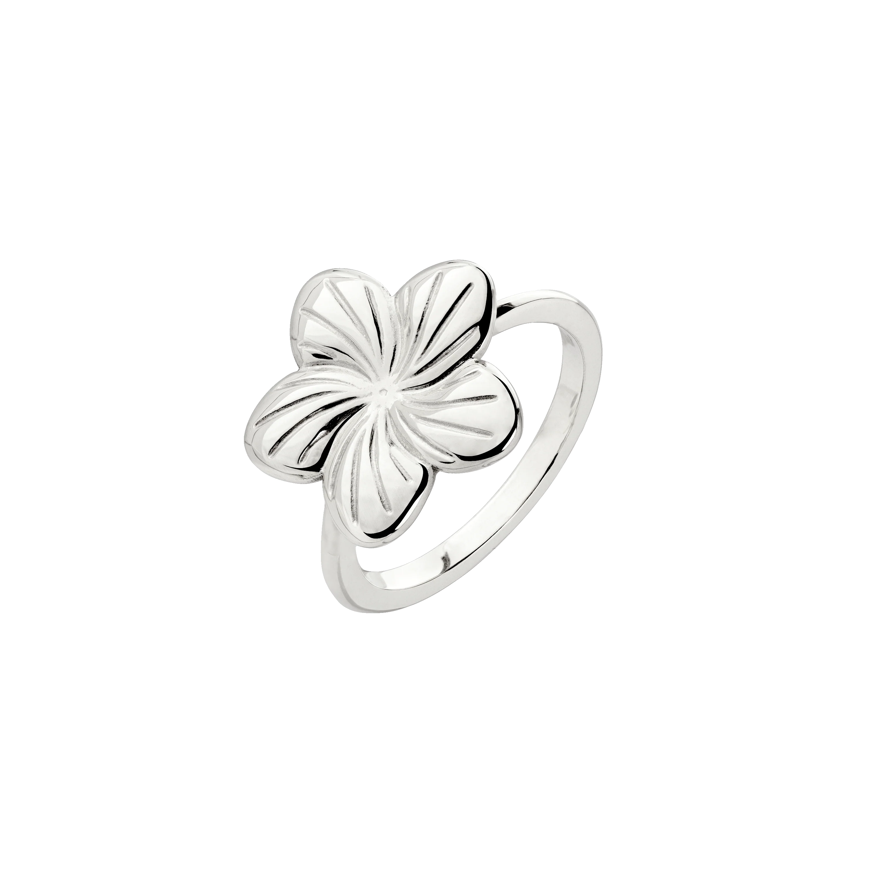 Floral Glow Ring Silver