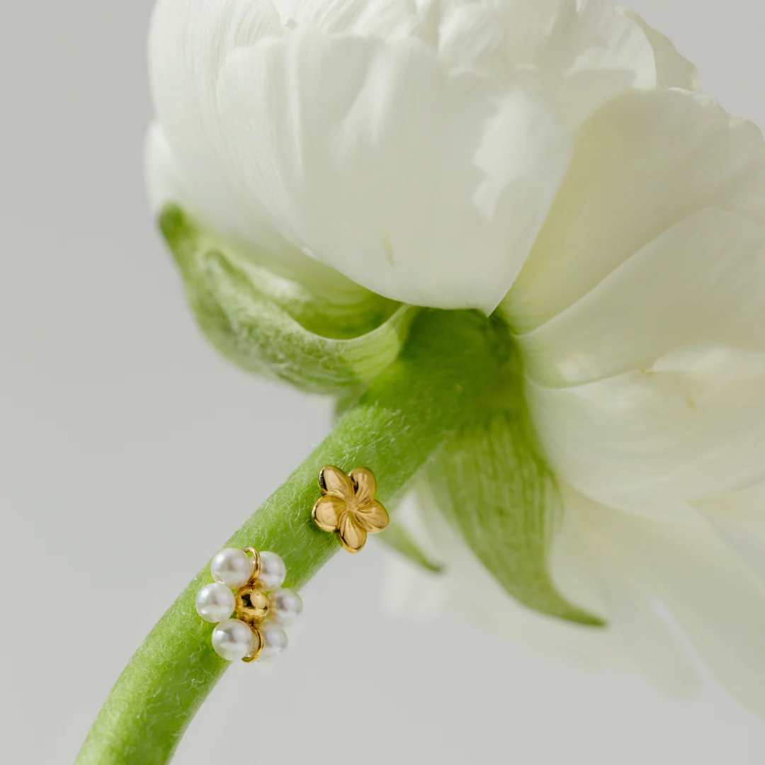Floral Glow Studs Gold - Image 4