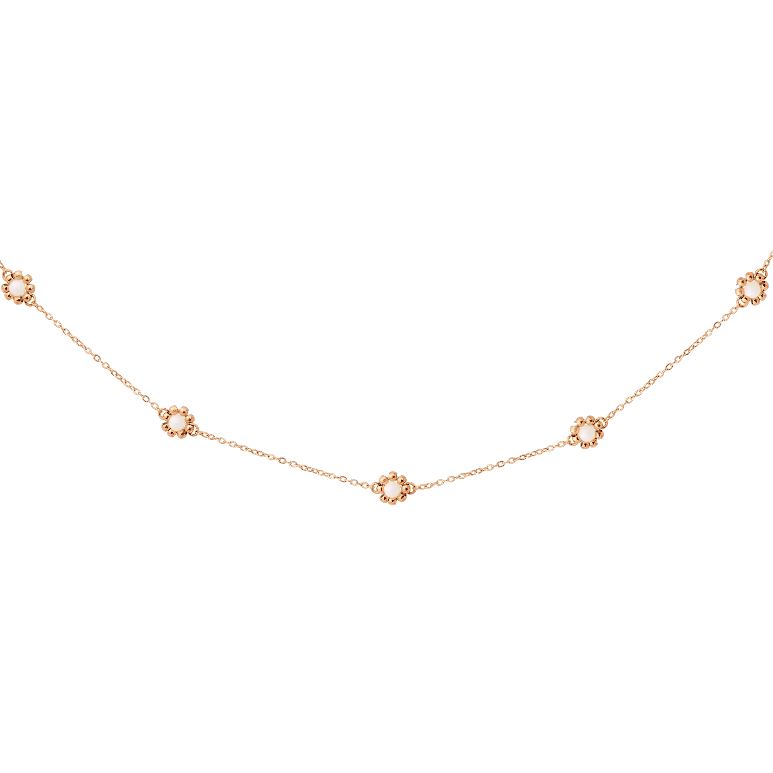 Flower 'n' Beads Necklace Rose Gold