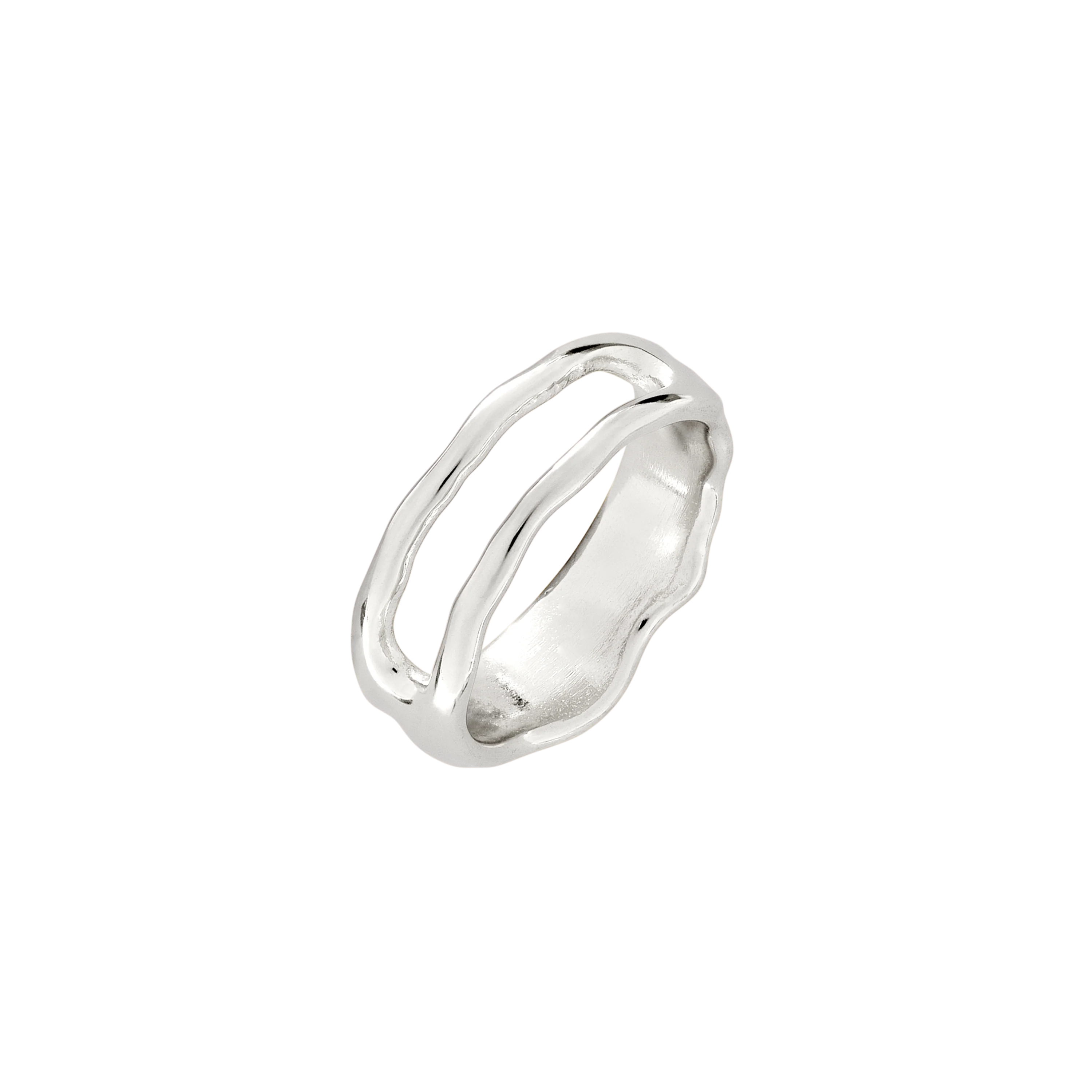 Flowing Gap Ring Silver
