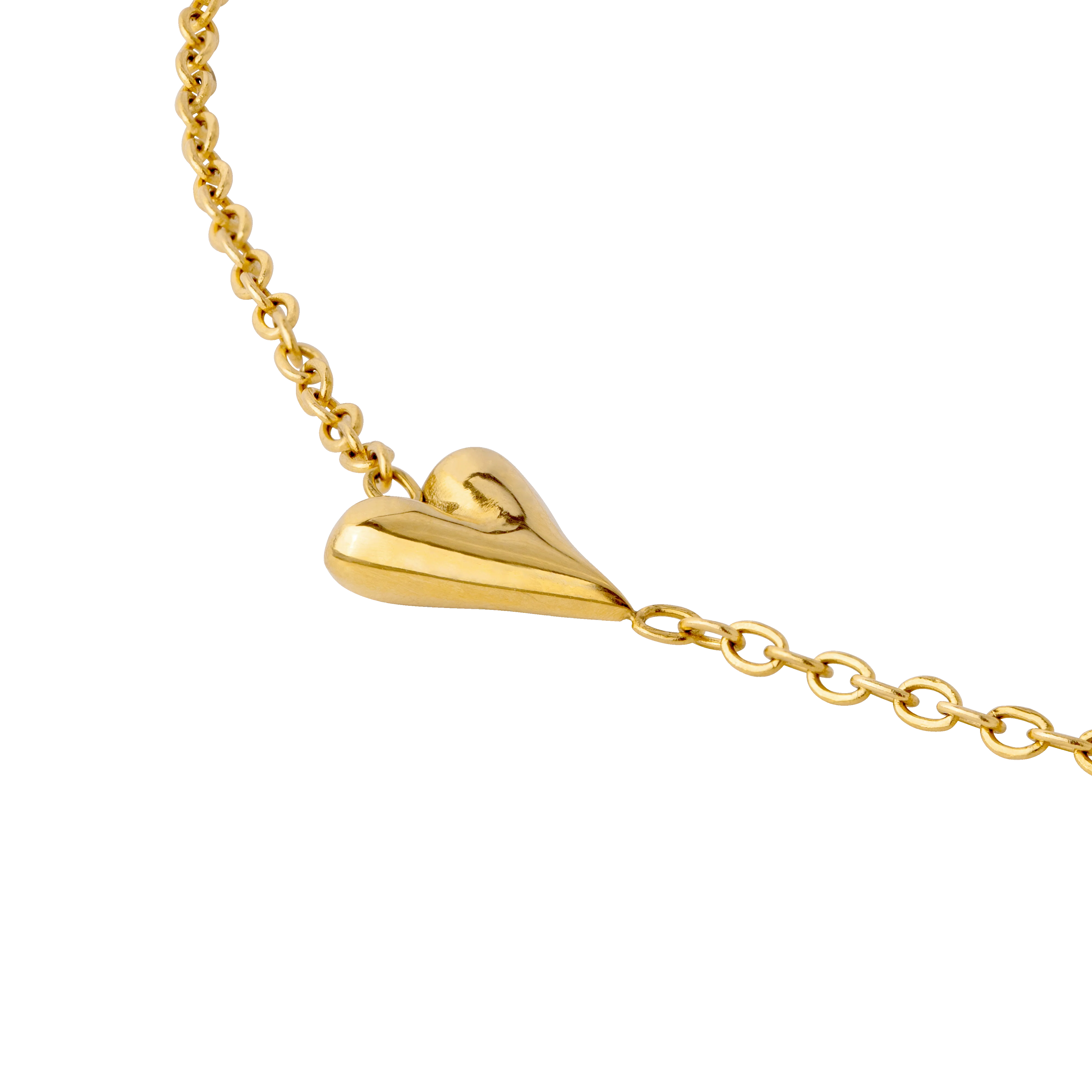 Flowy Heart Necklace Bundle Gold - Image 3