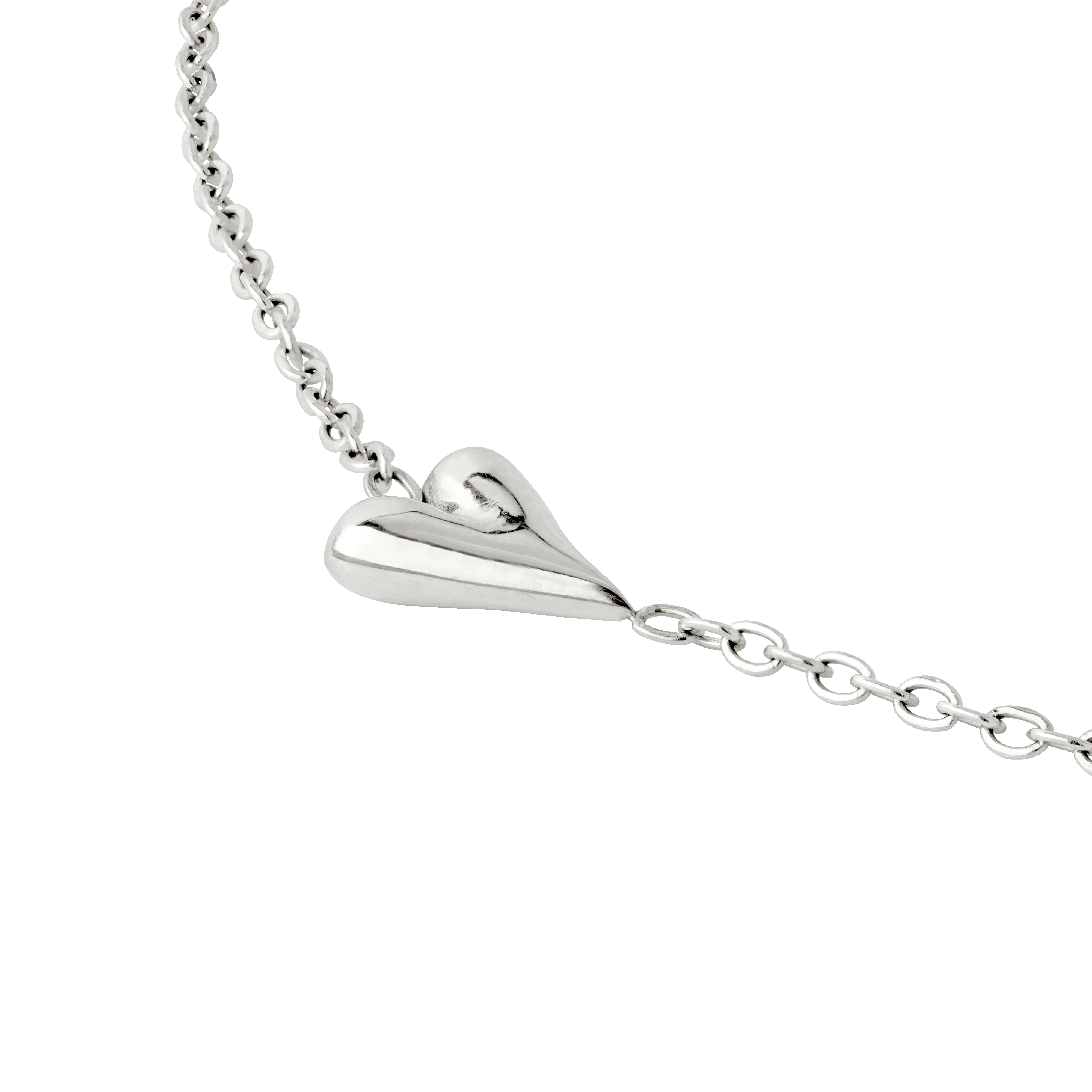 Flowy Heart Necklace Bundle Silver - Image 3