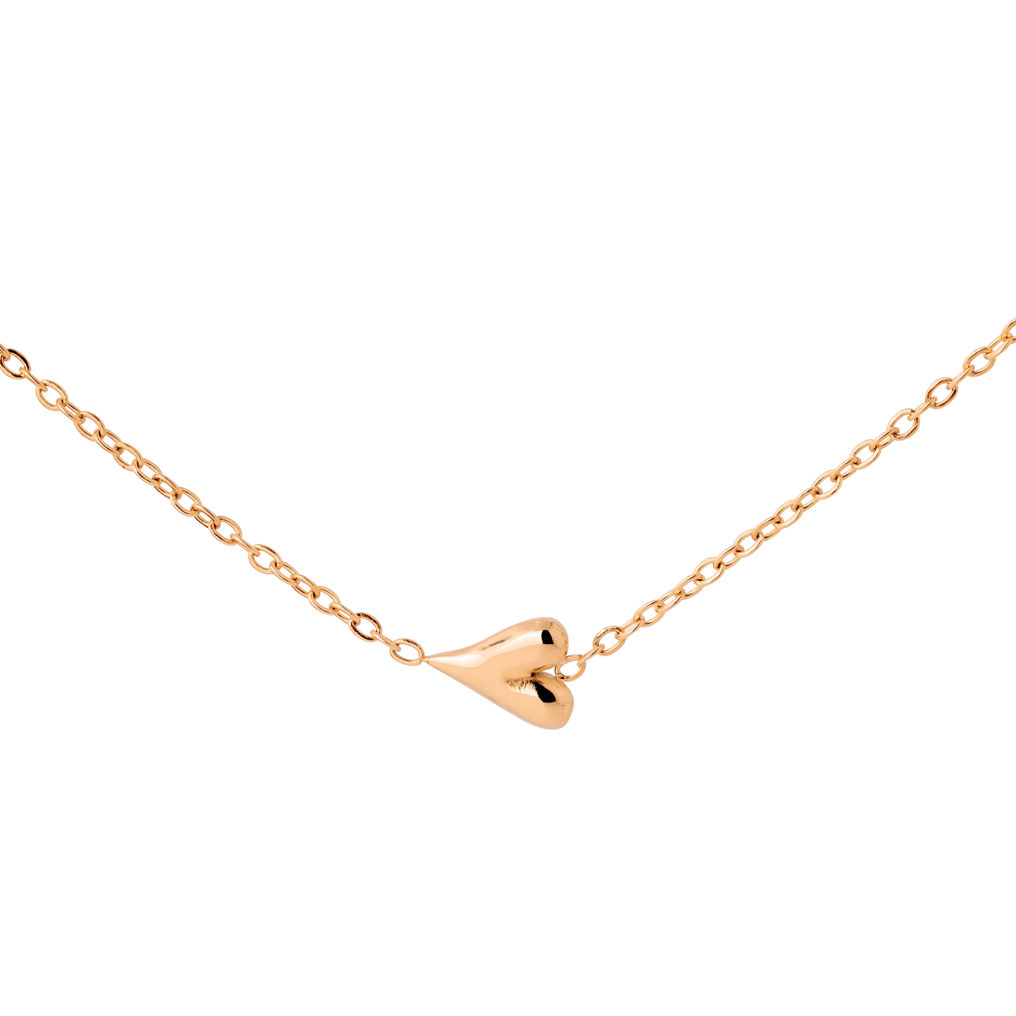 Flowy Heart Necklace Rose Gold