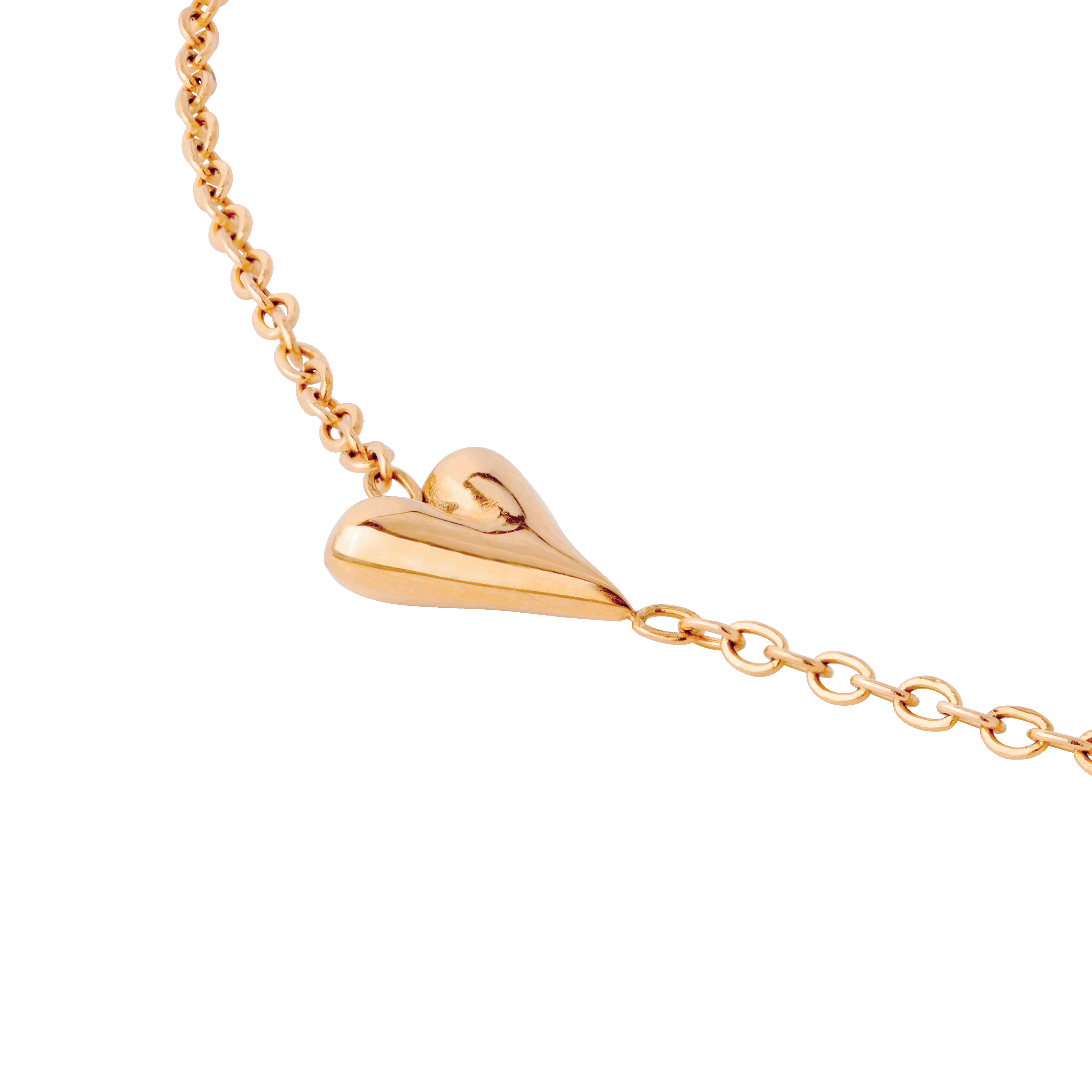 Flowy Heart Necklace Rose Gold - Image 3