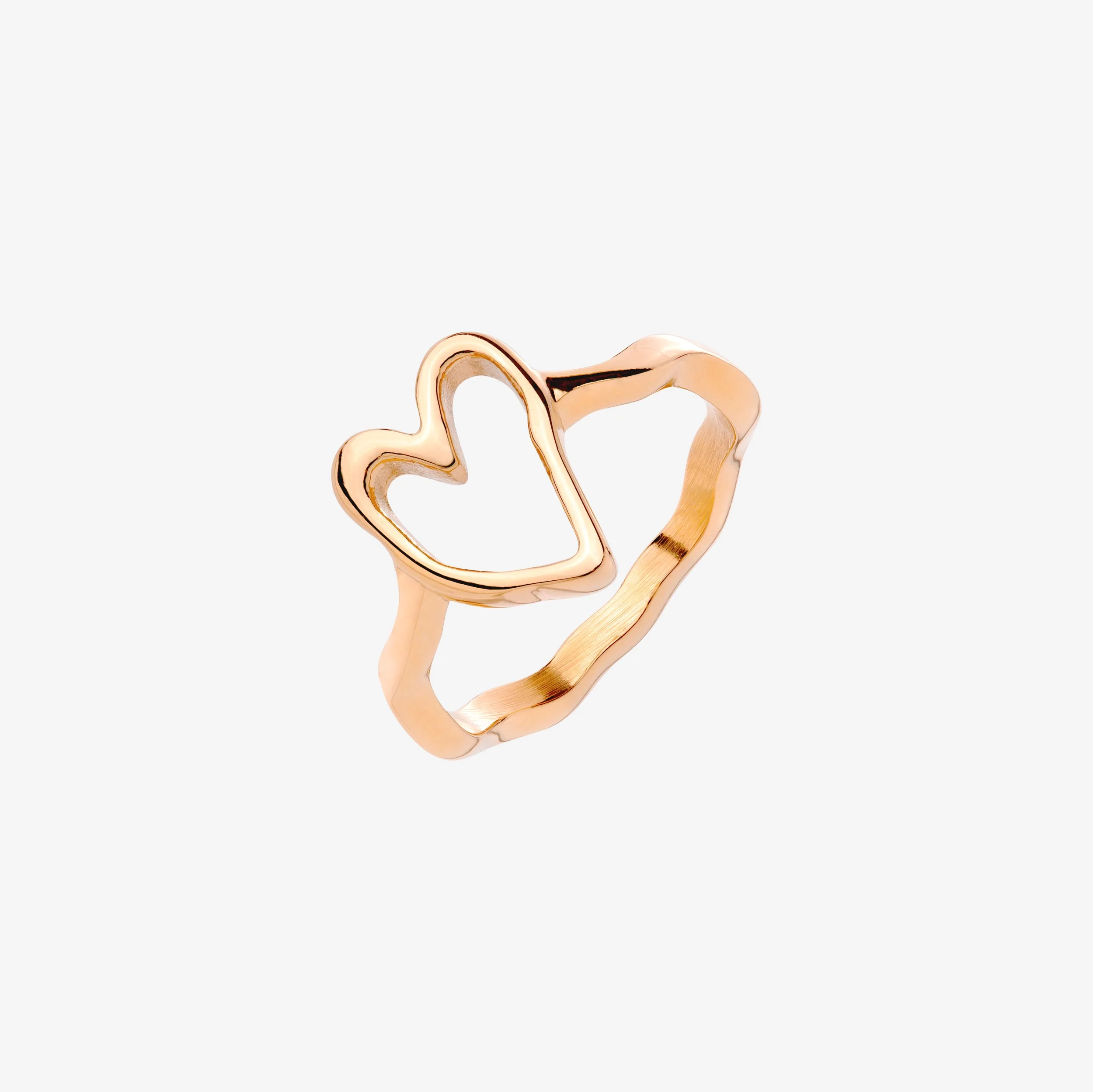 Flowy Heart Ring Rose Gold