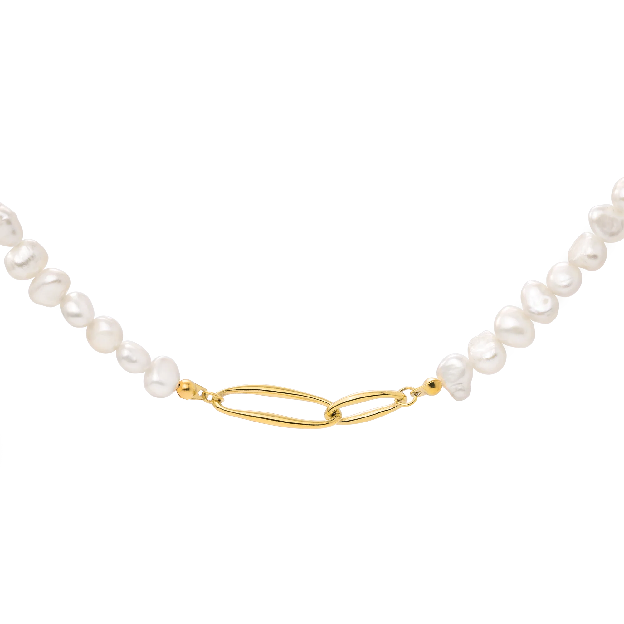 Fluidity Pearl Necklace Gold
