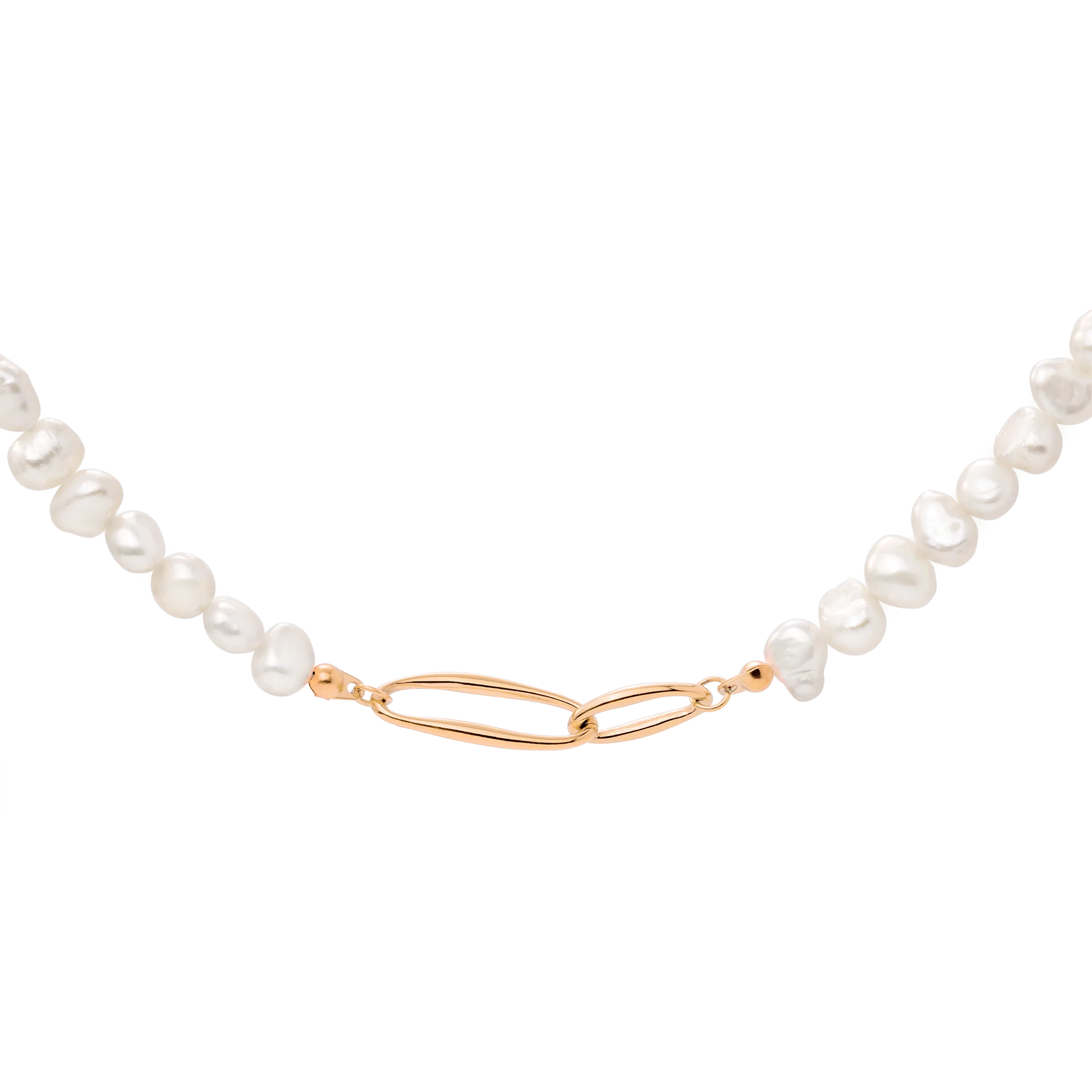 Fluidity Pearl Necklace Rose Gold