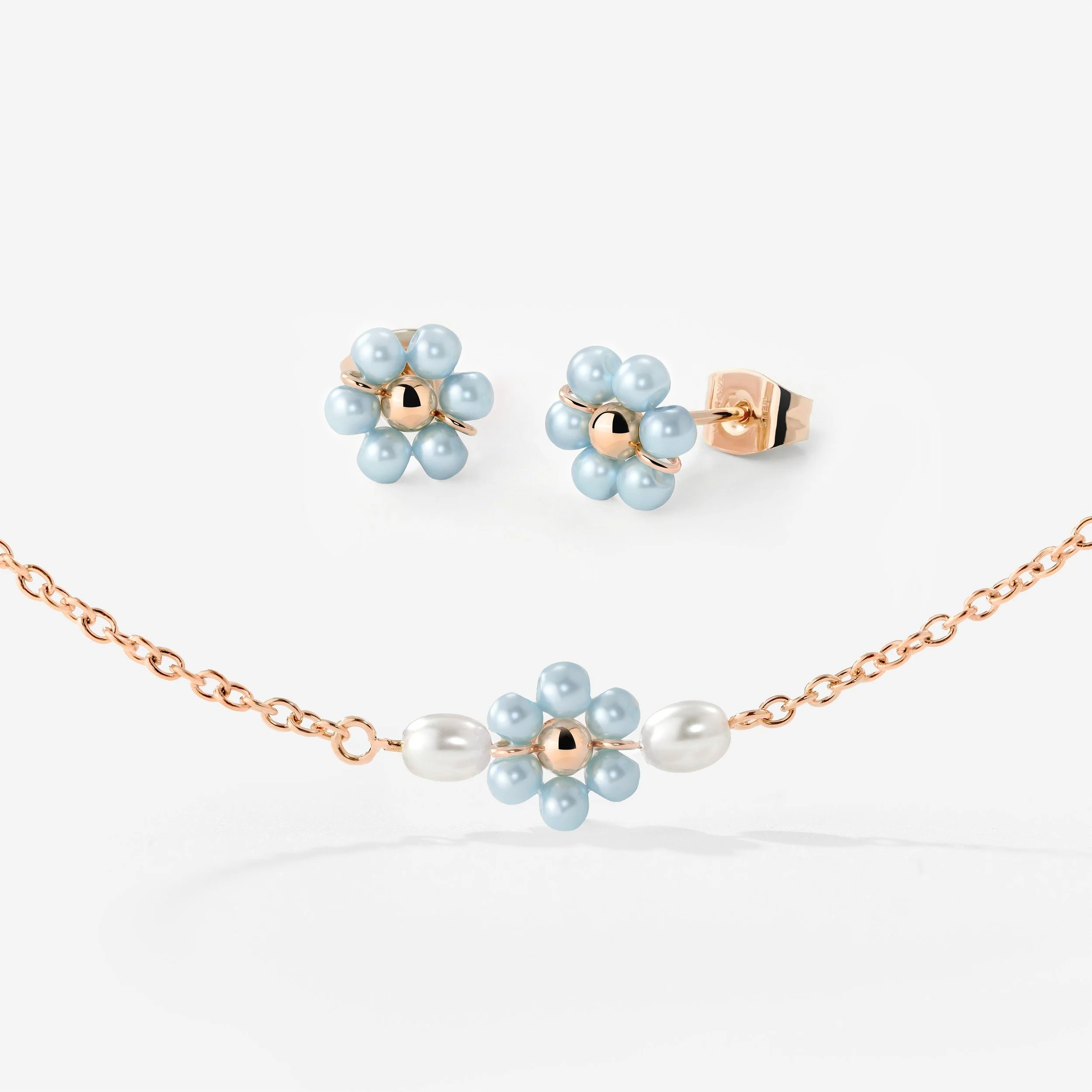 Forever Blue Daisy Bundle Rose Gold