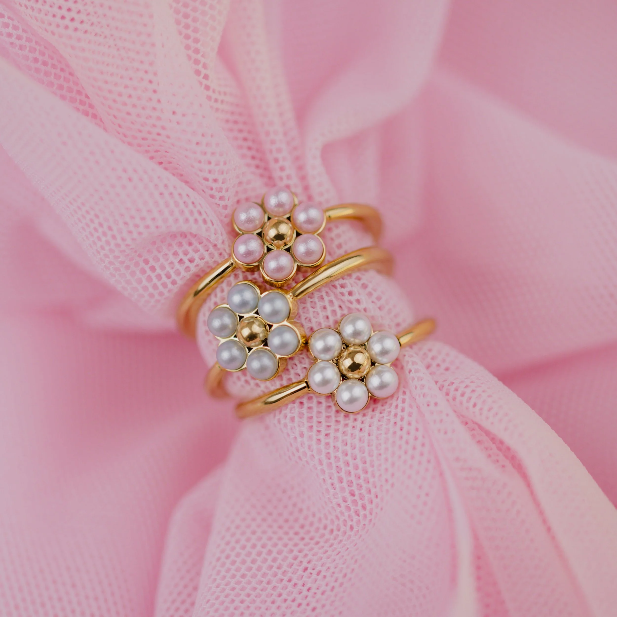 Forever Blue Daisy Ring Gold - Image 4