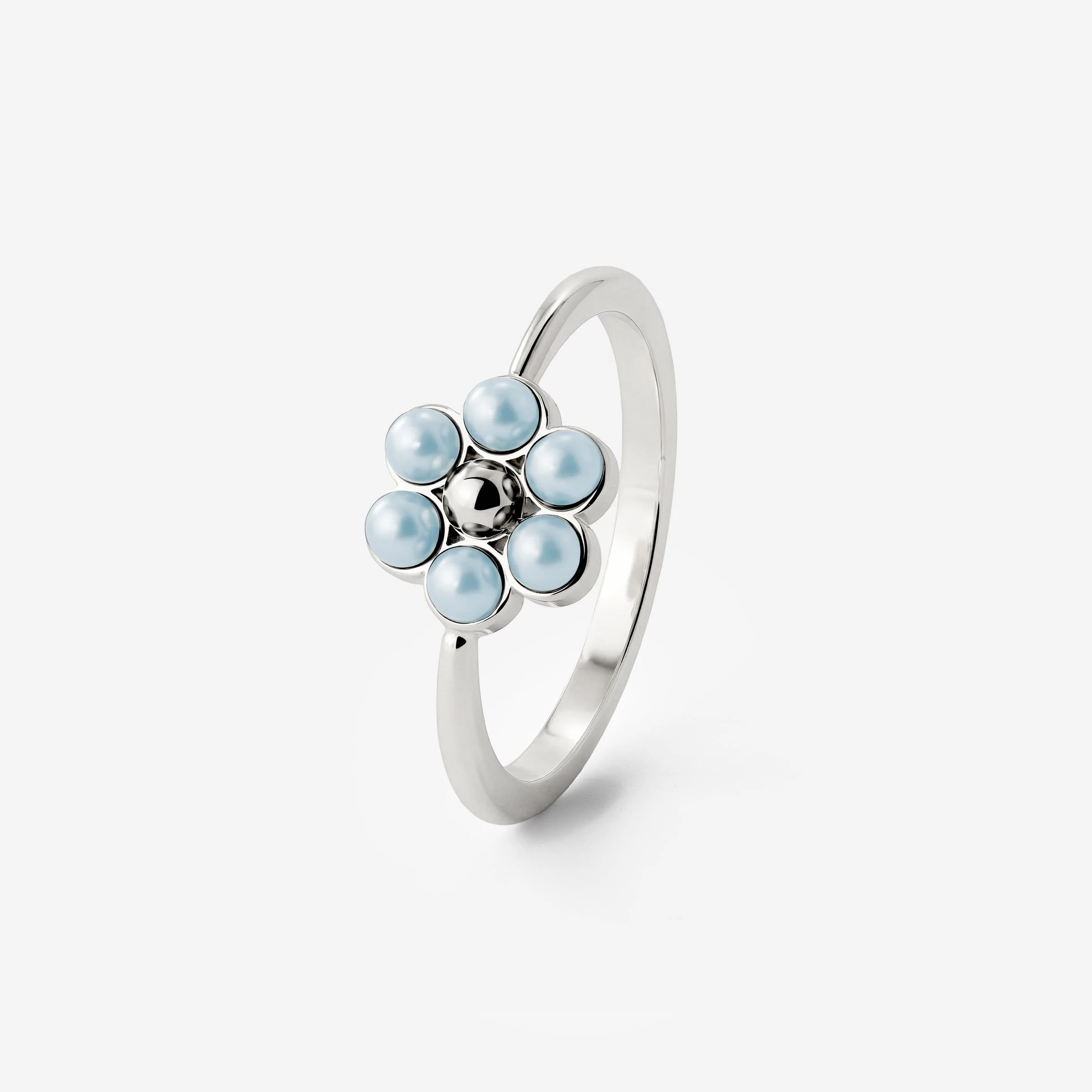 Forever Blue Daisy Ring Silver