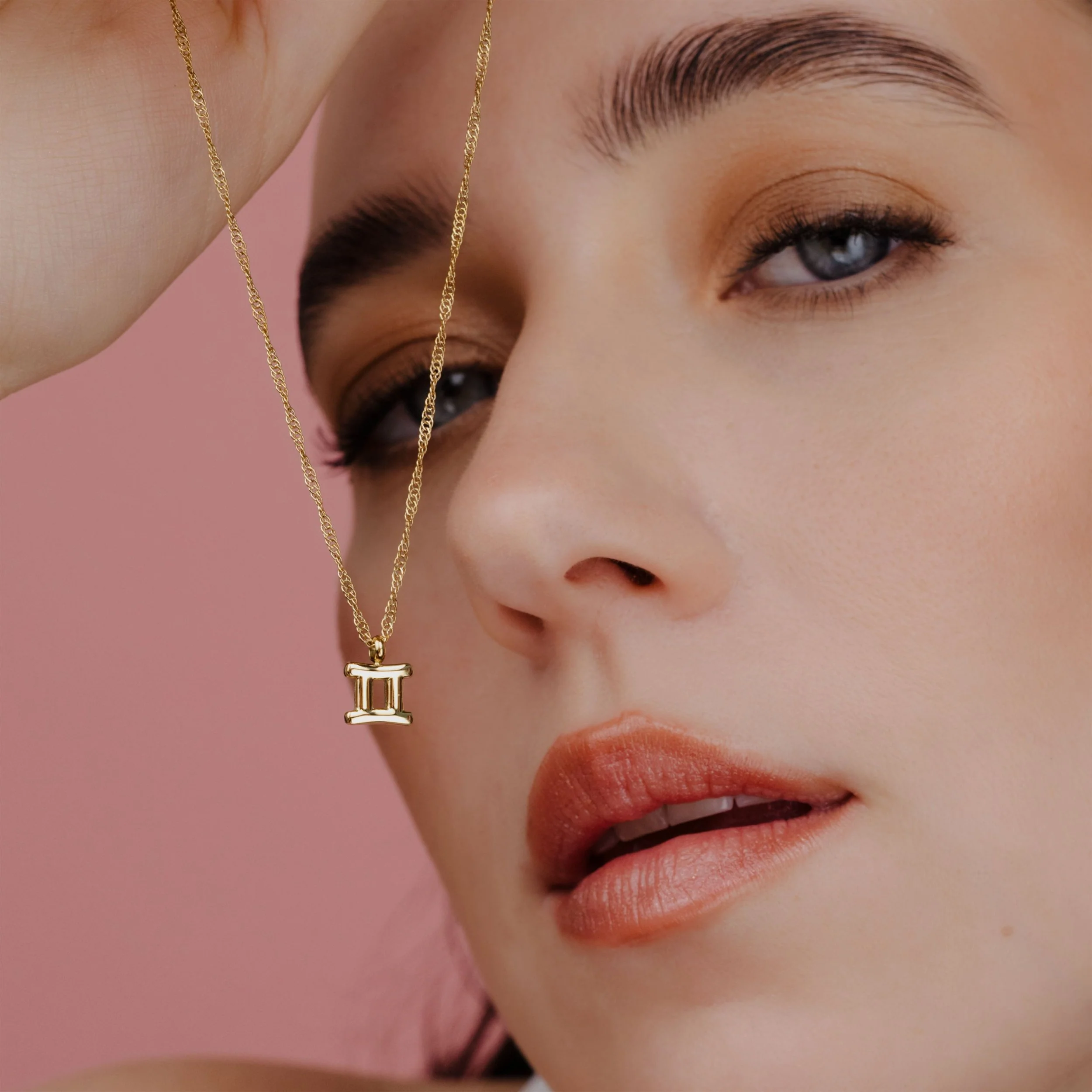 Gemini Bubble Necklace Stud Earrings Gold - Image 2