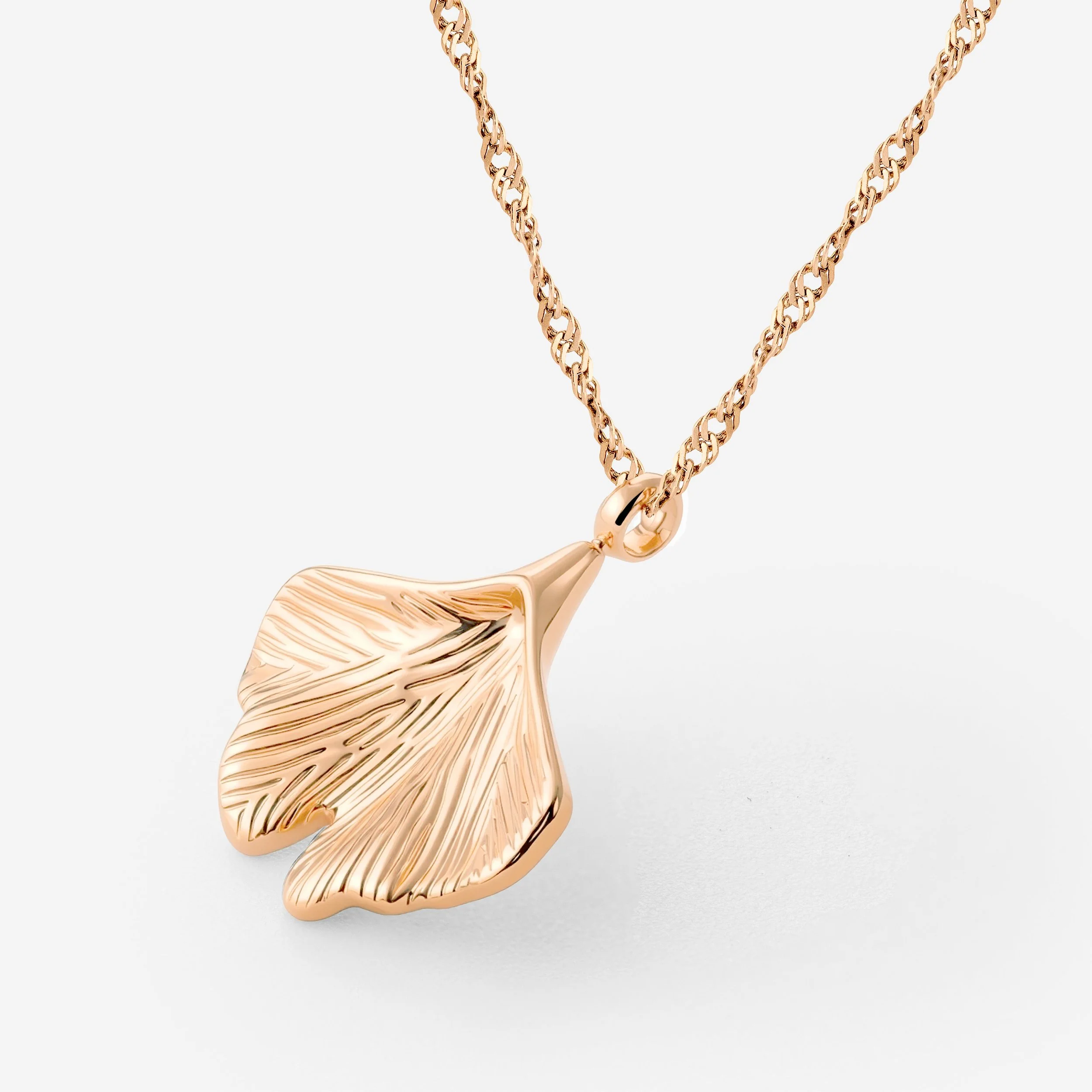 Ginkgo Leaf Necklace Rose Gold - Image 3