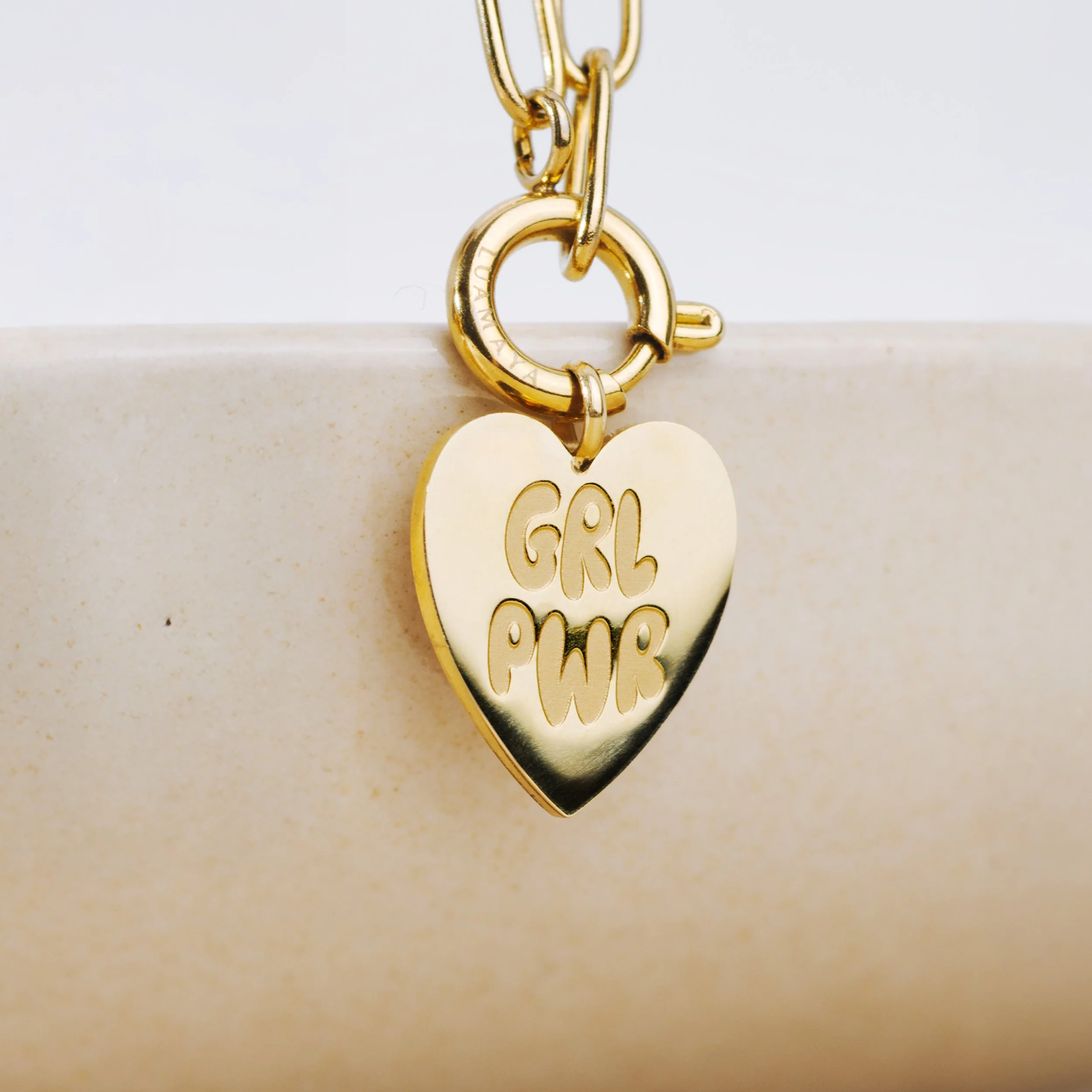 Girl Power Oval Links Necklace Set Rose Gold - Image 4
