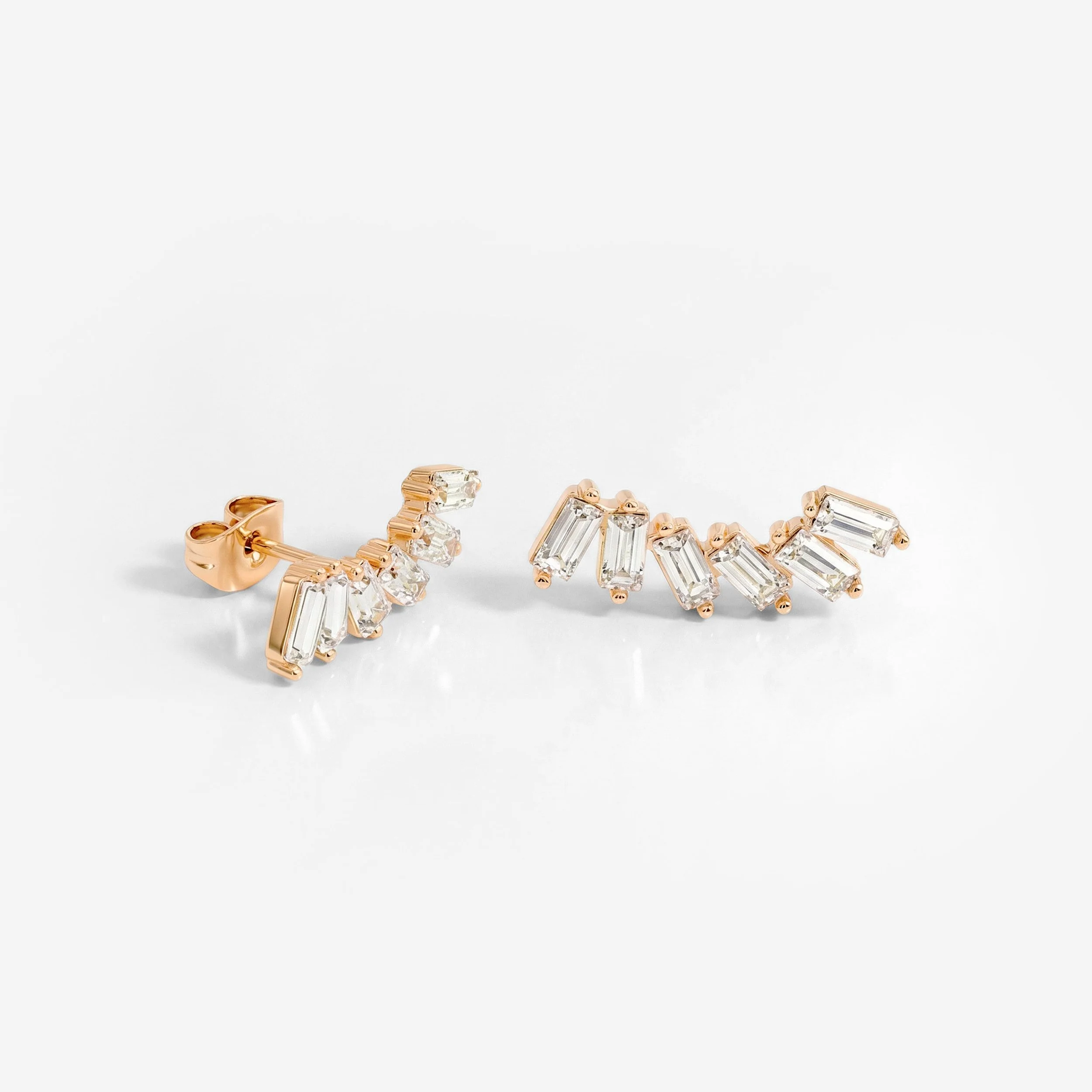 Glam Earclimber Studs Rose Gold
