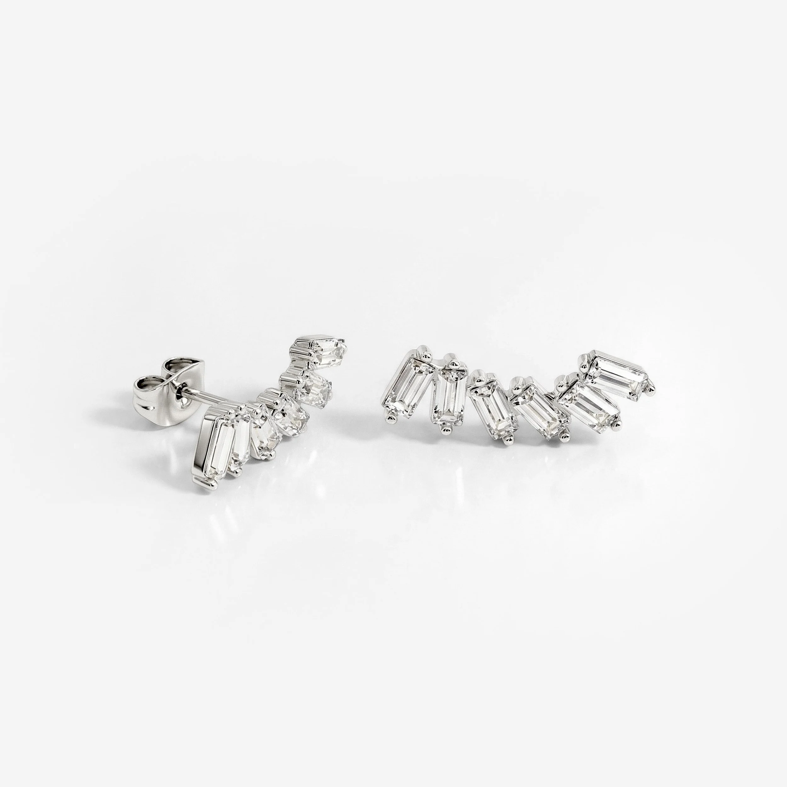 Glam Earclimber Studs Silver