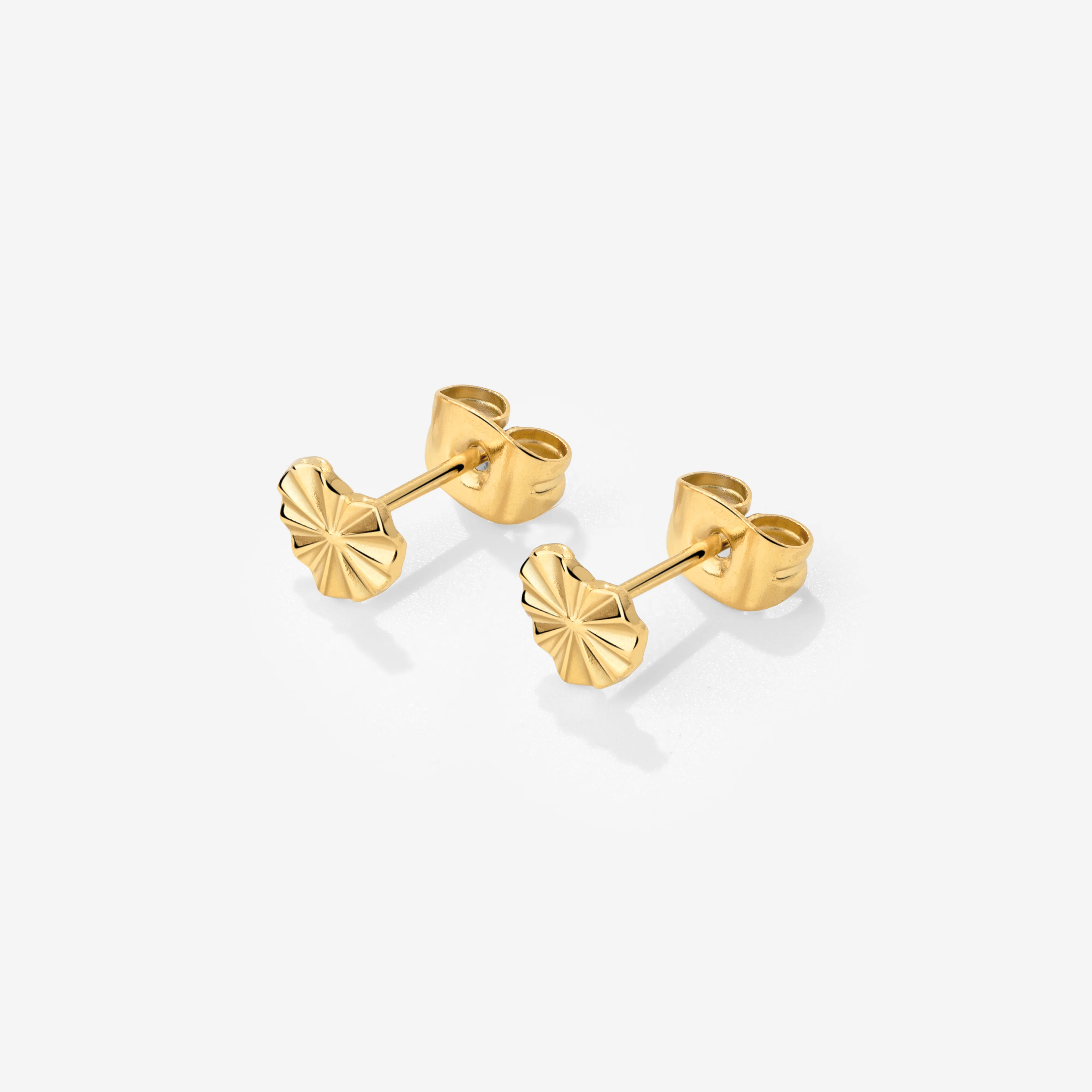 Glass Heart Studs Gold - Image 3