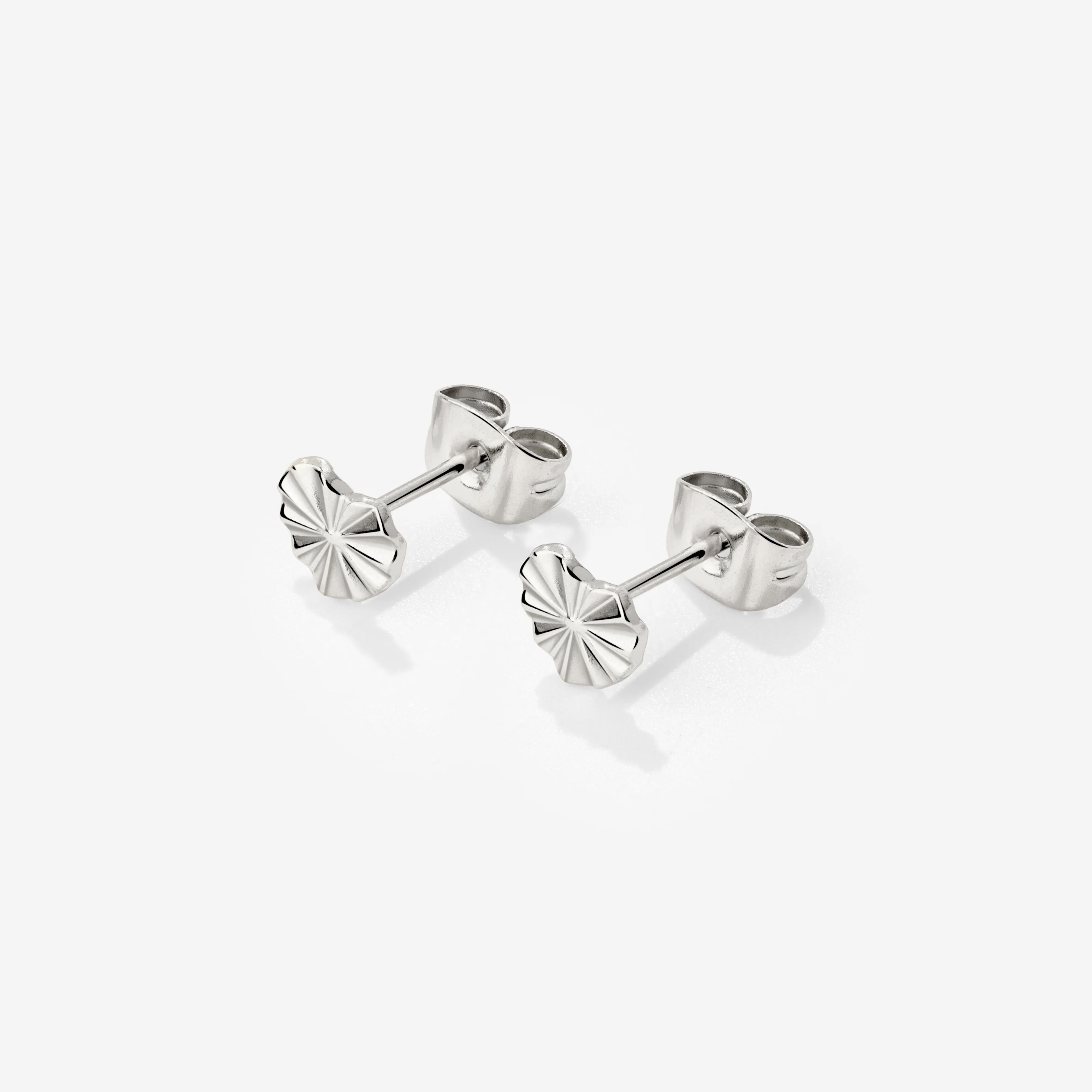 Glass Heart Studs Silver - Image 3