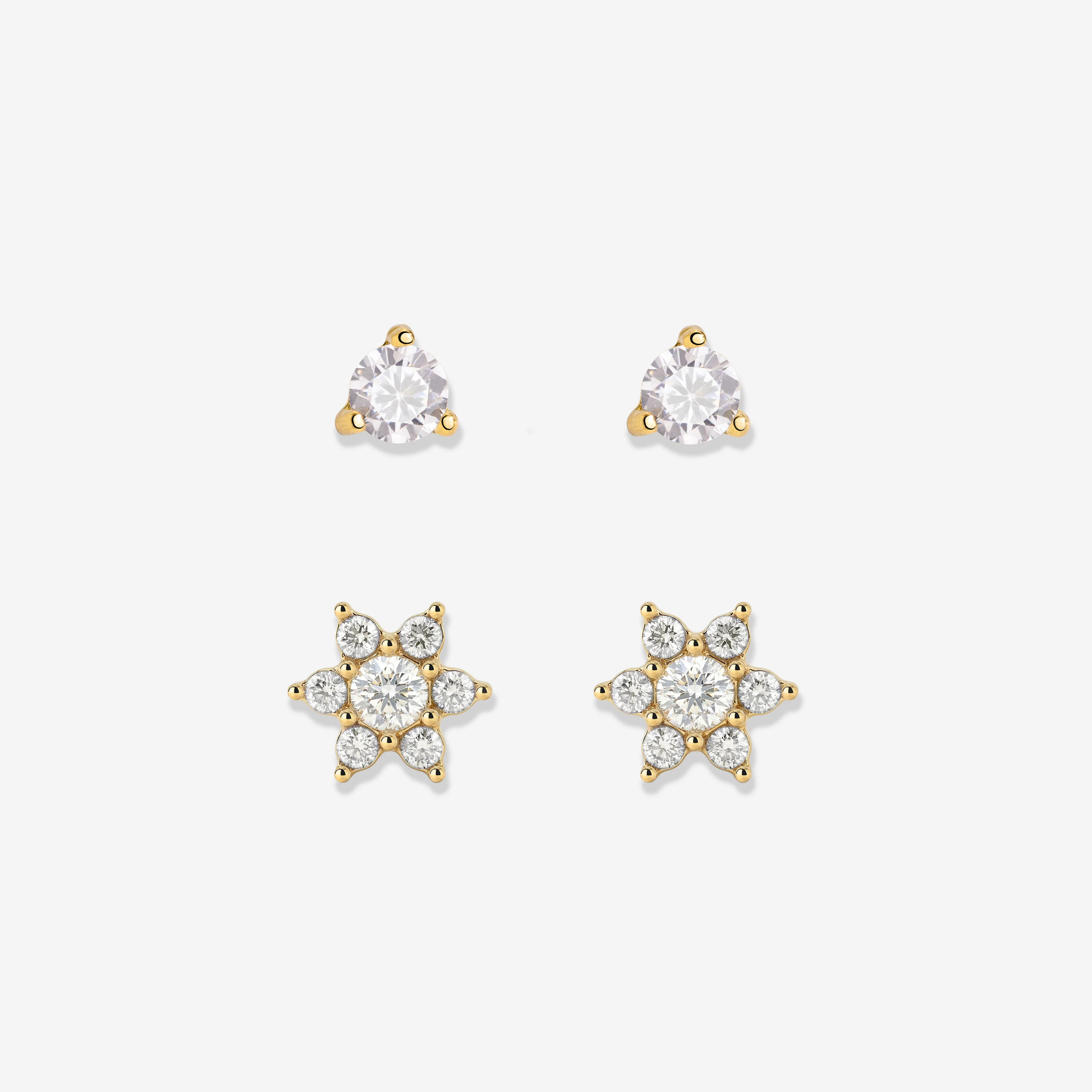 Glimmering Petals Stud Bundle Gold