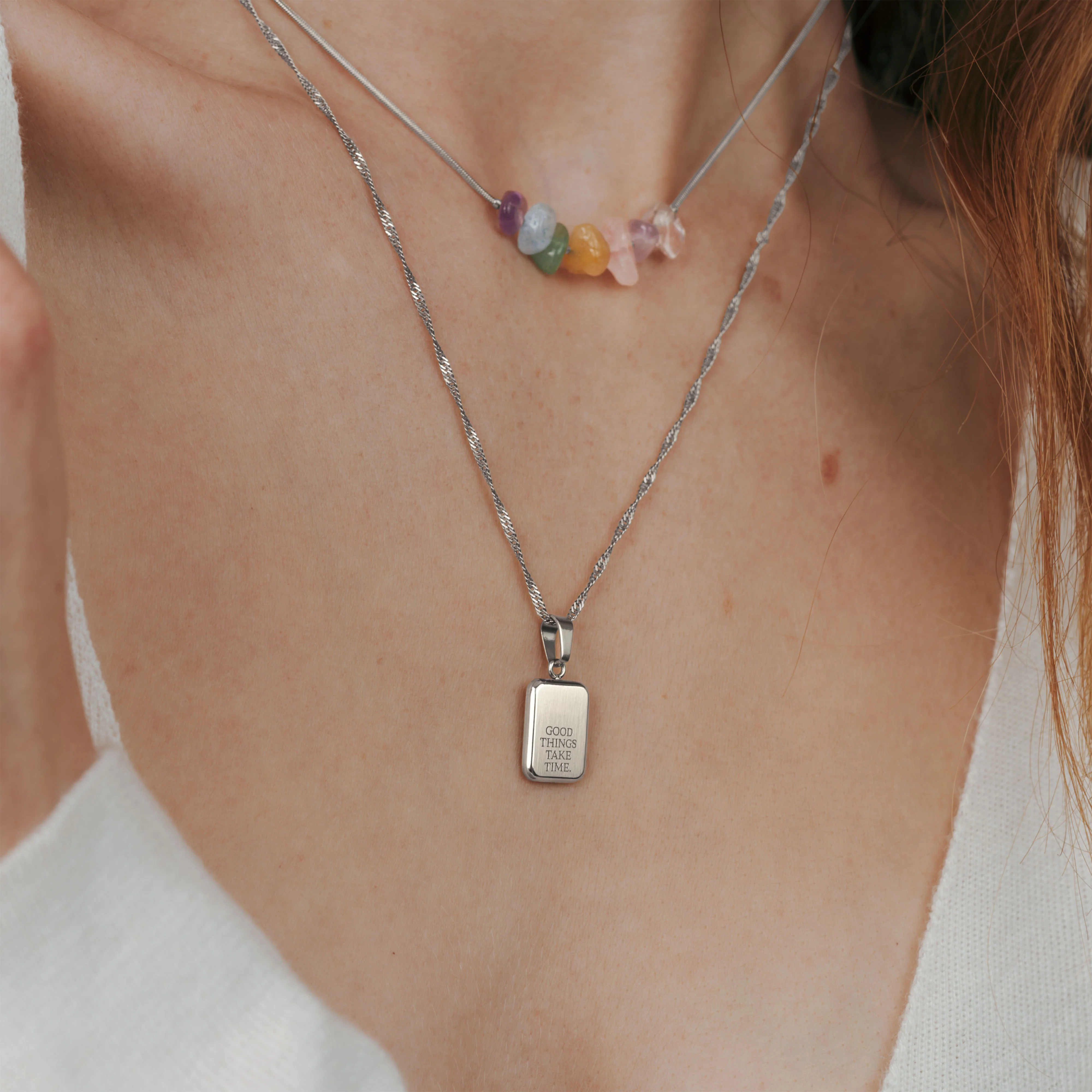 Good things take time Necklace Silver - Image 3