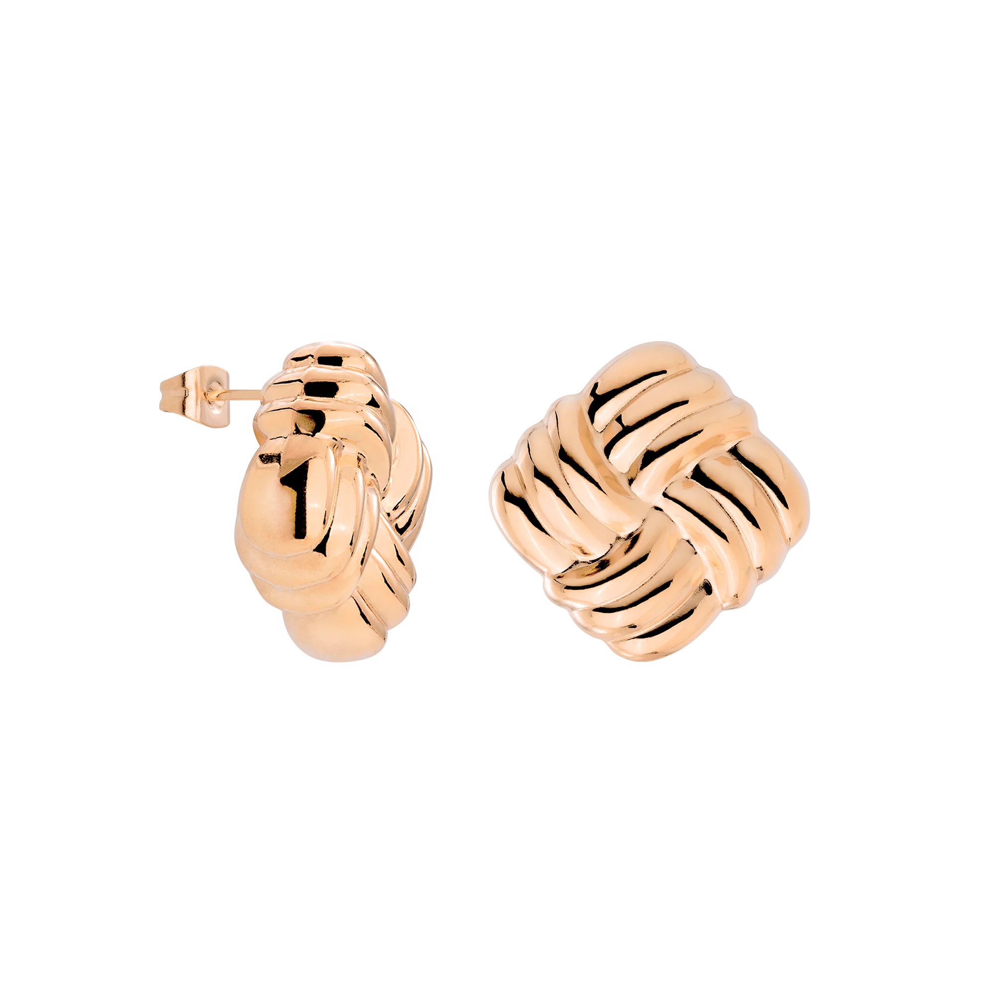 Granny Button Studs Large Rose Gold