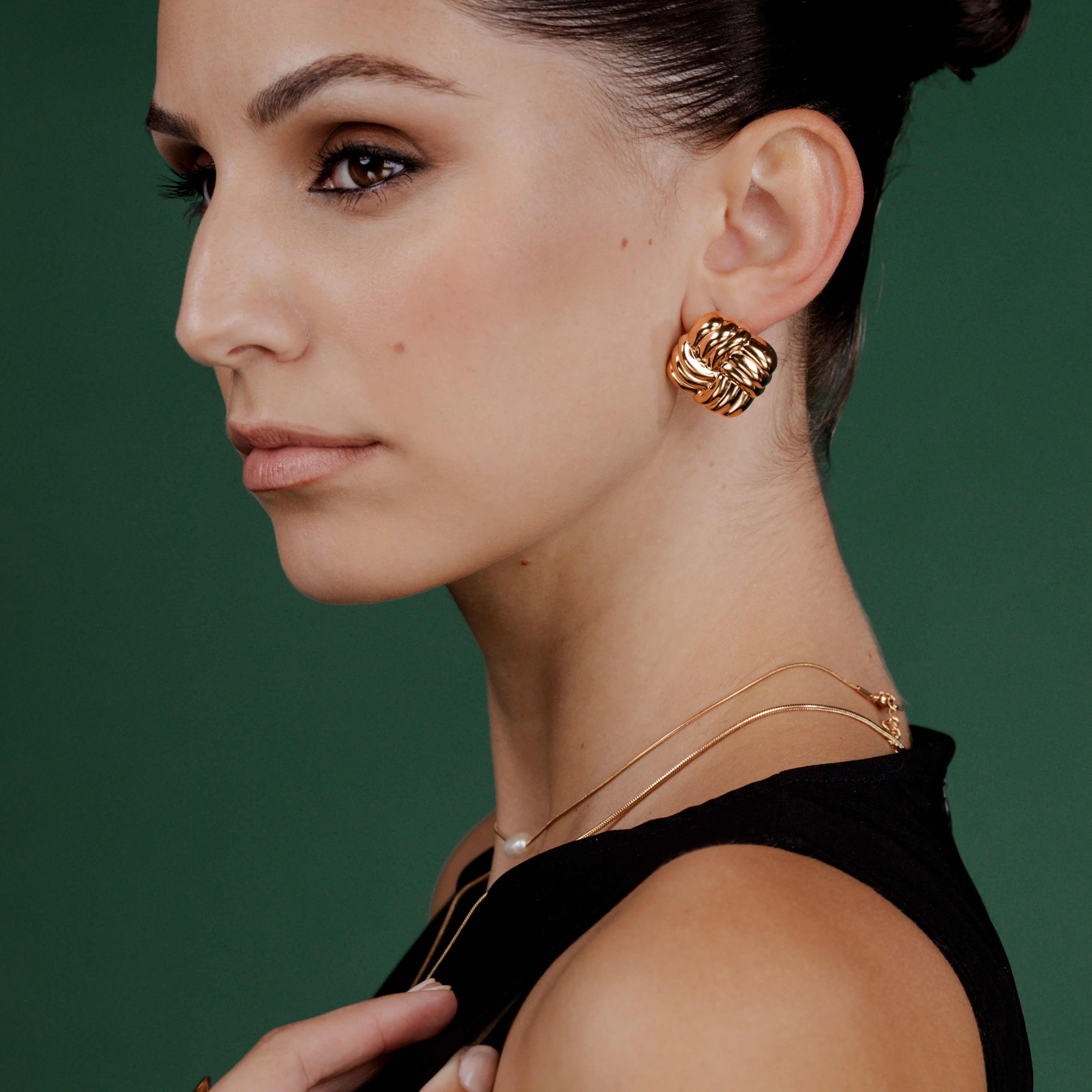 Granny Button Studs Large Rose Gold - Image 2