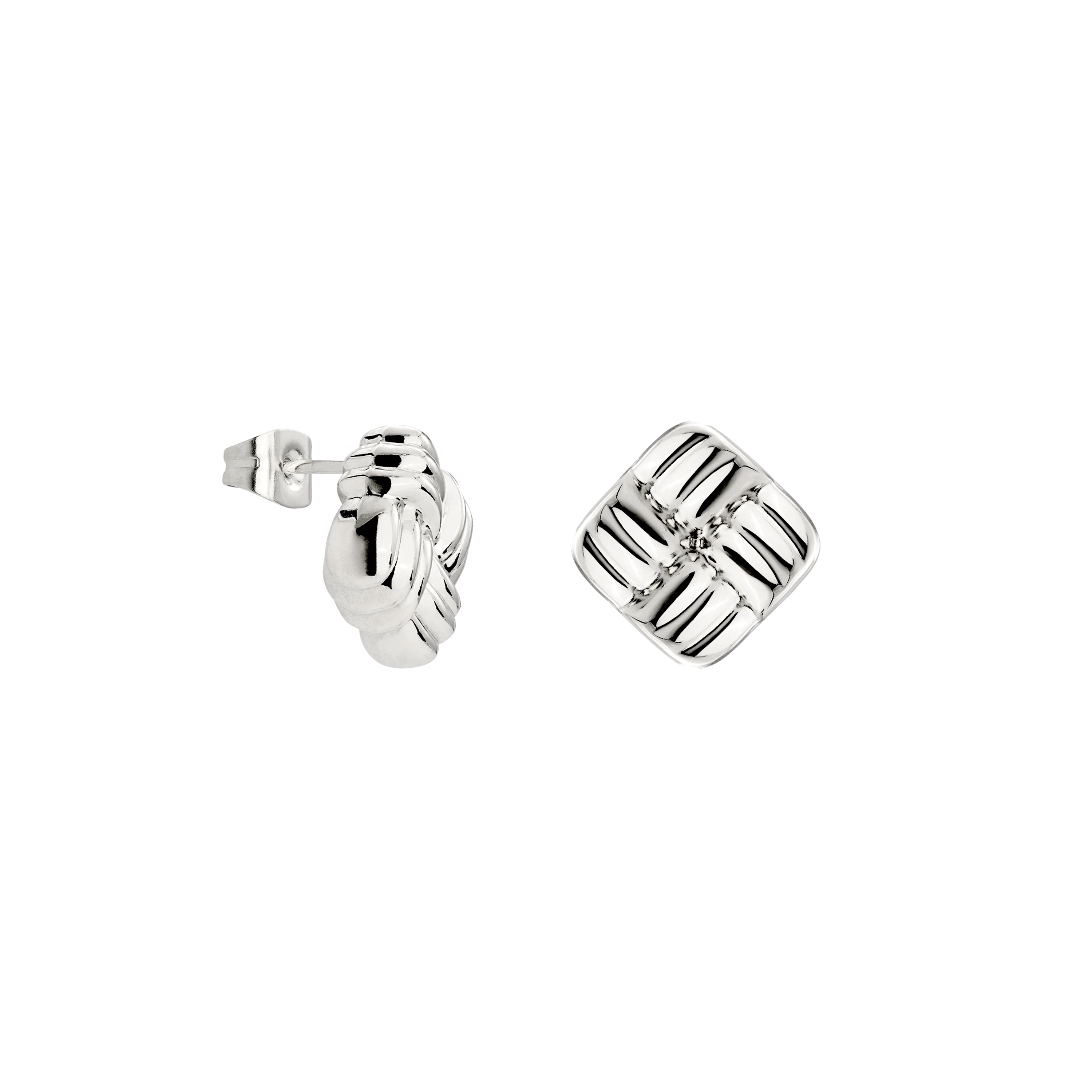 Granny Button Studs Small Silver