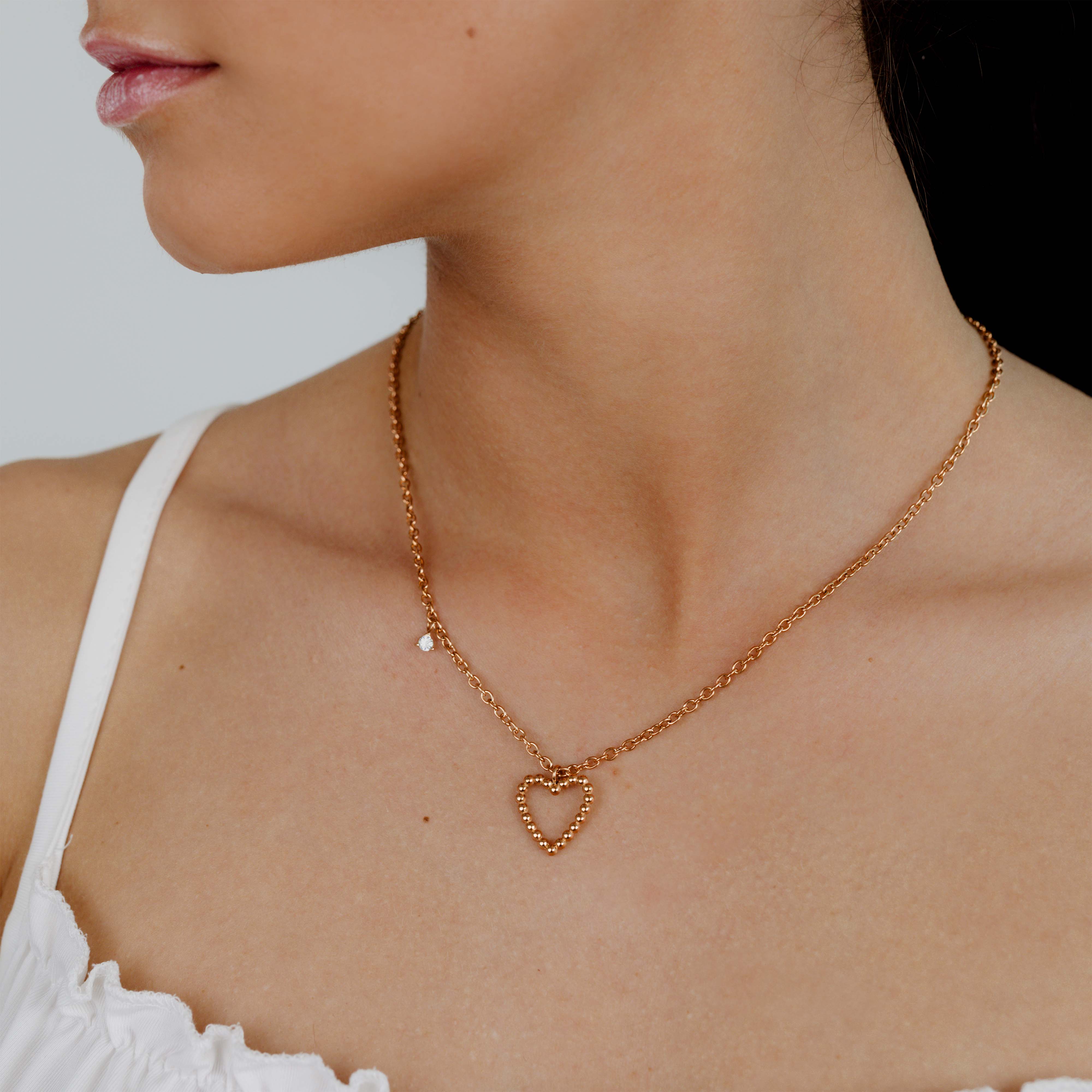 Heart of Gold Necklace Rose Gold - Image 2