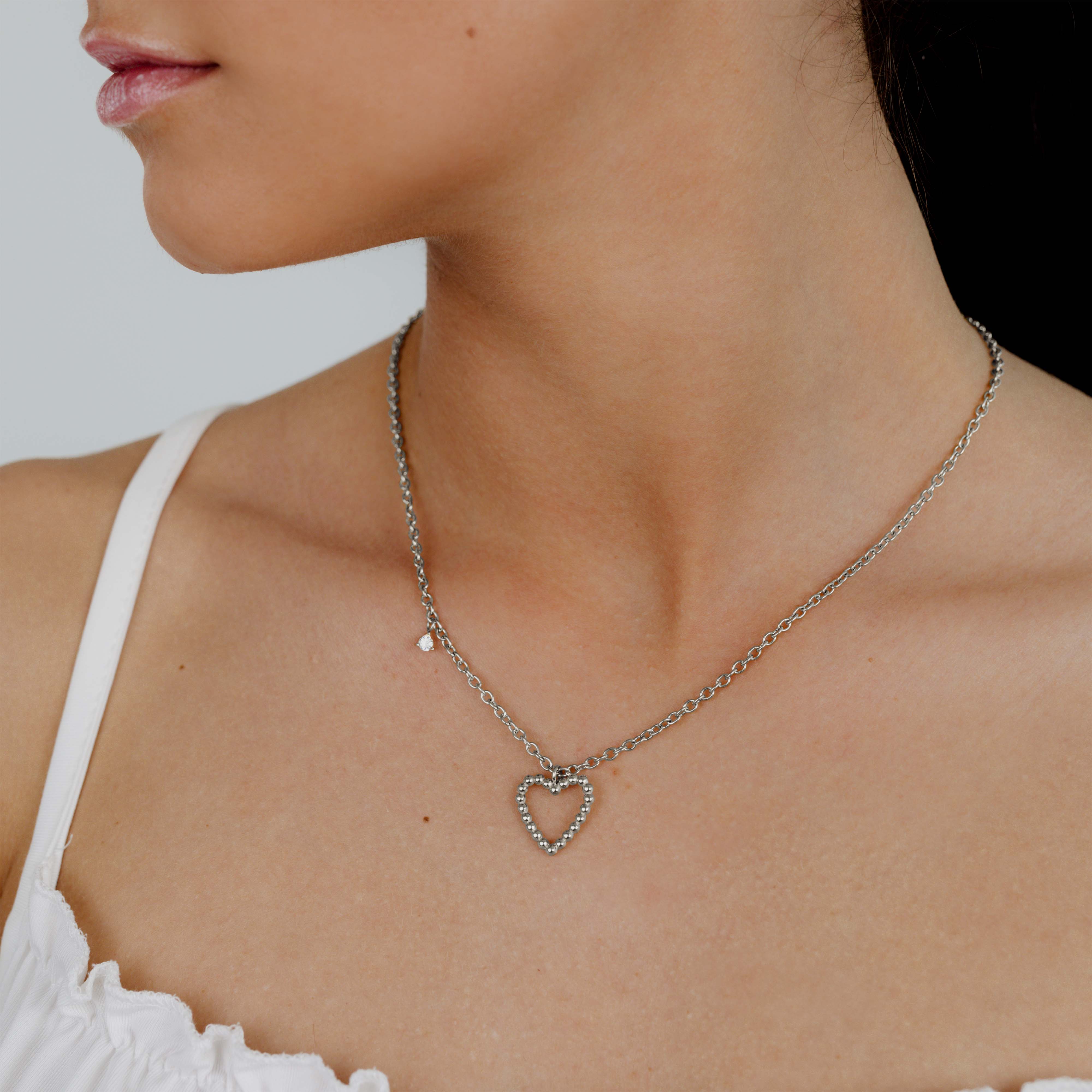 Heart of Gold Necklace Silver - Image 2