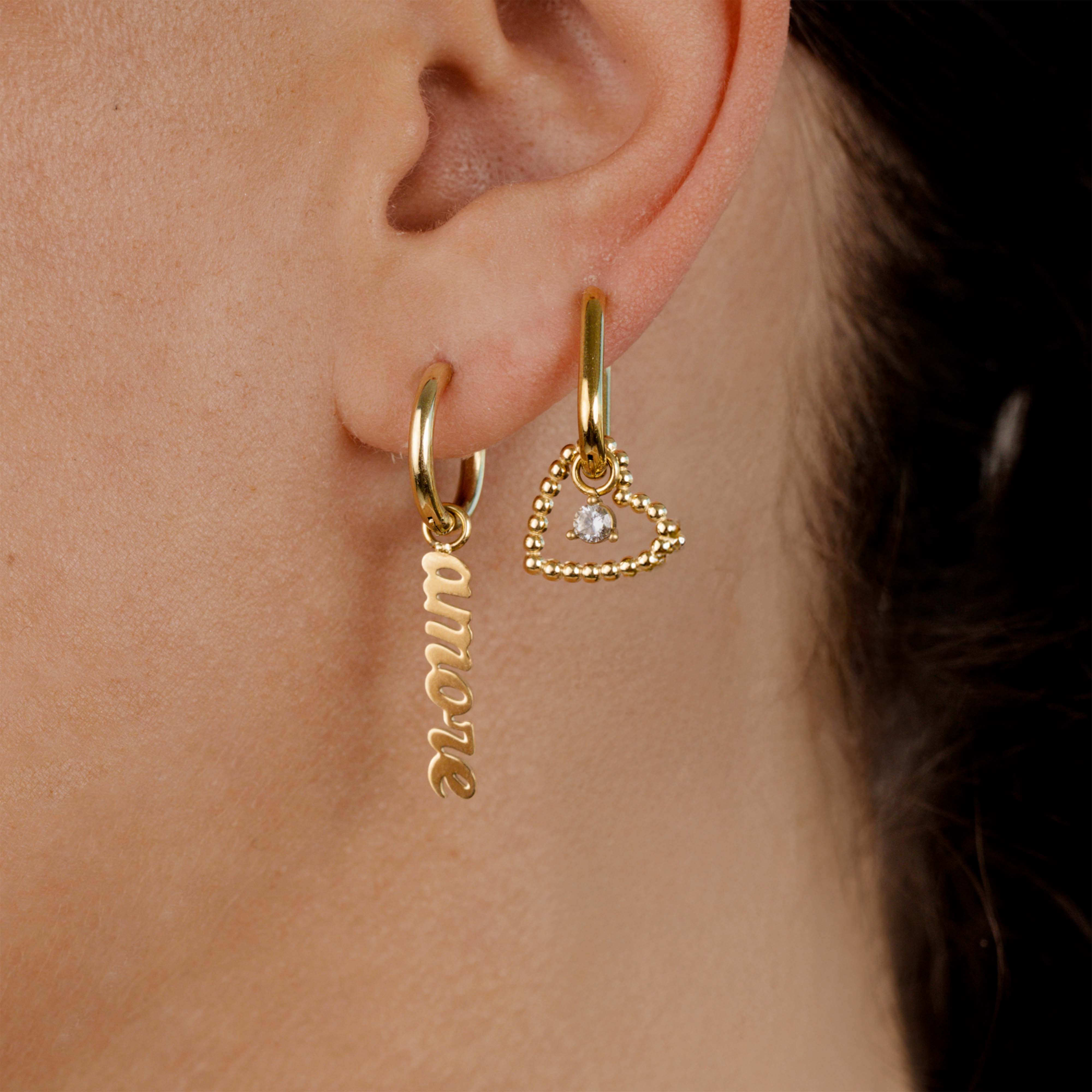 Heart of Gold Oval Hoop Set Baby Gold - Image 2