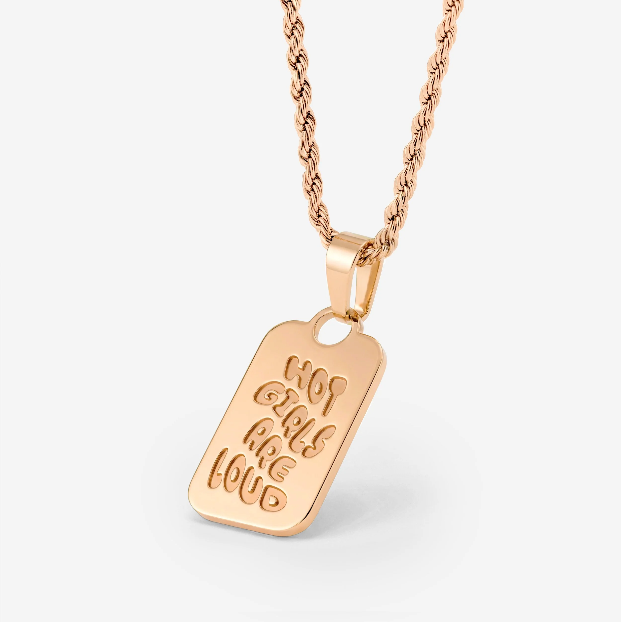 Hot girls are loud Necklace Rose Gold - Image 4