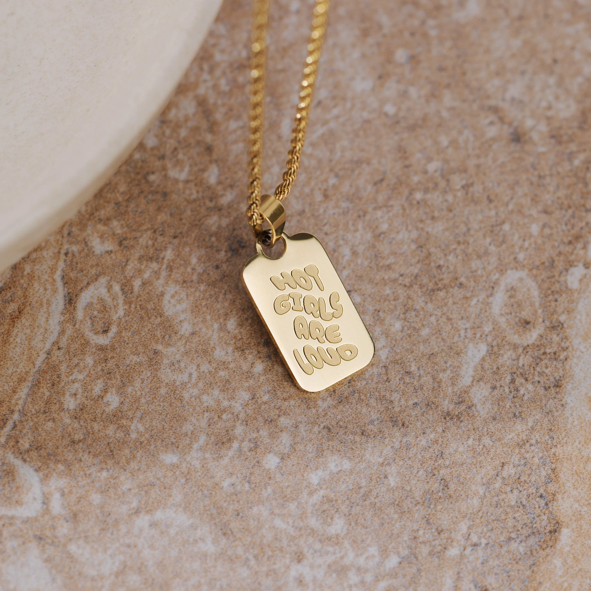 Hot girls are loud Necklace Rose Gold - Image 5