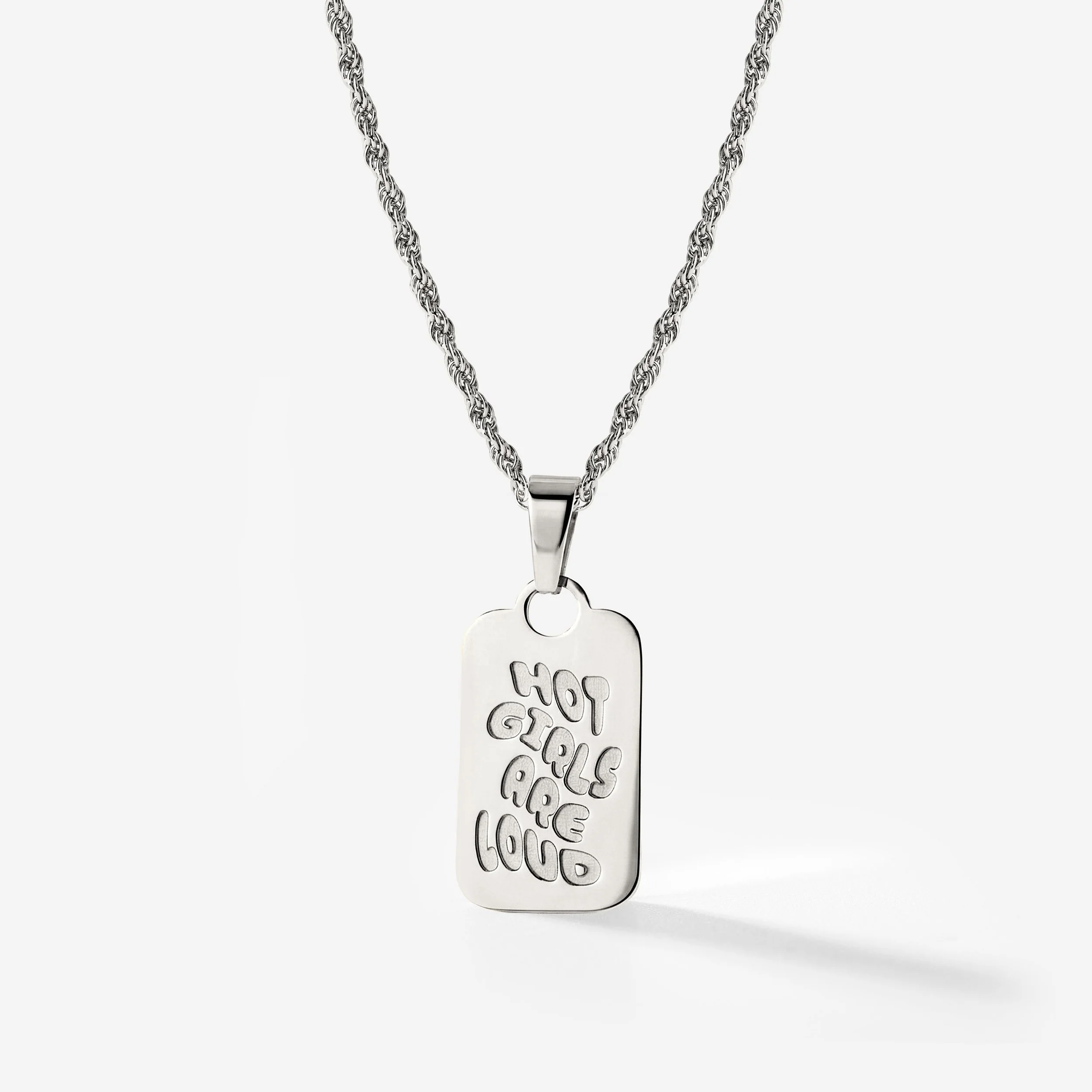 Hot girls are loud Necklace Silver