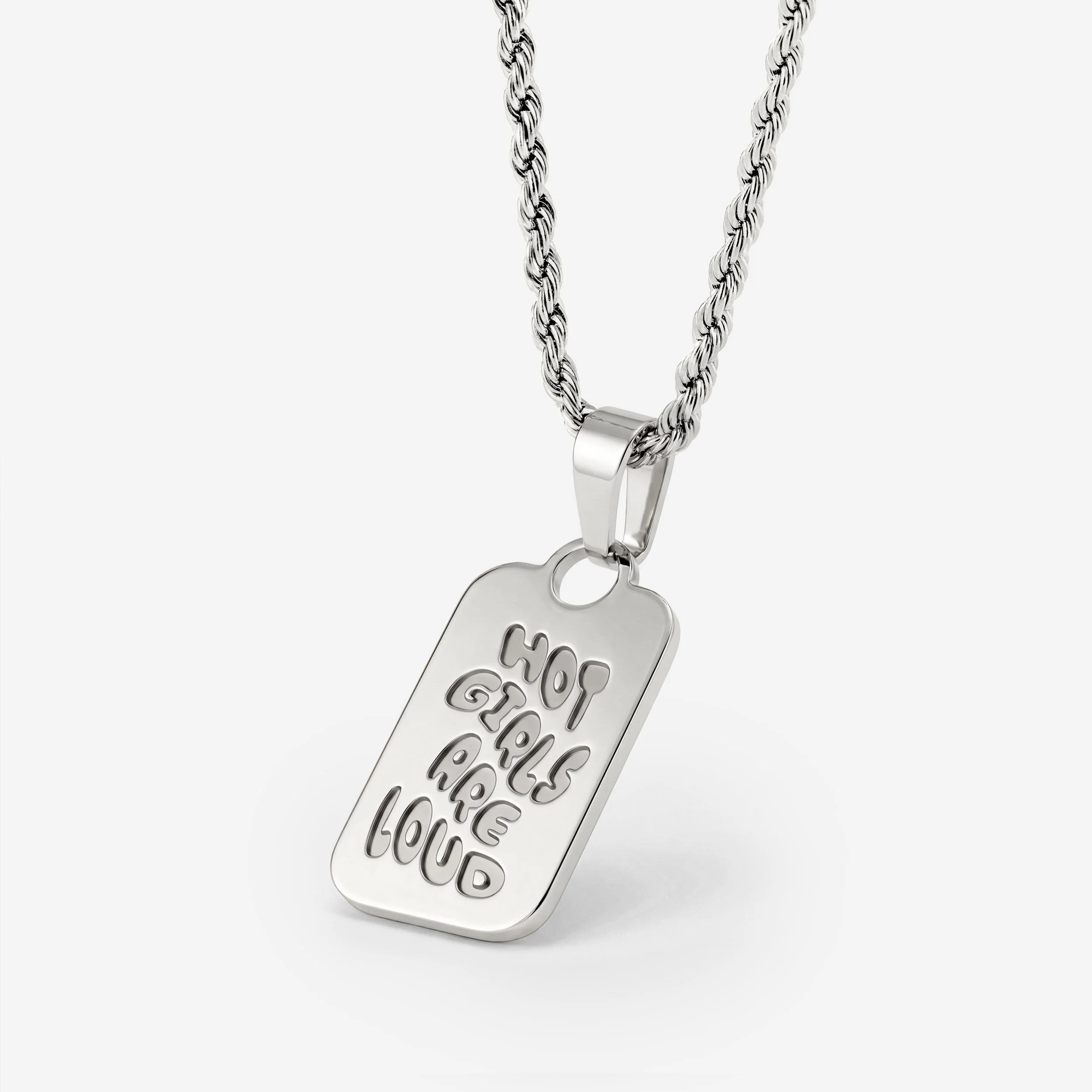 Hot girls are loud Necklace Silver - Image 4