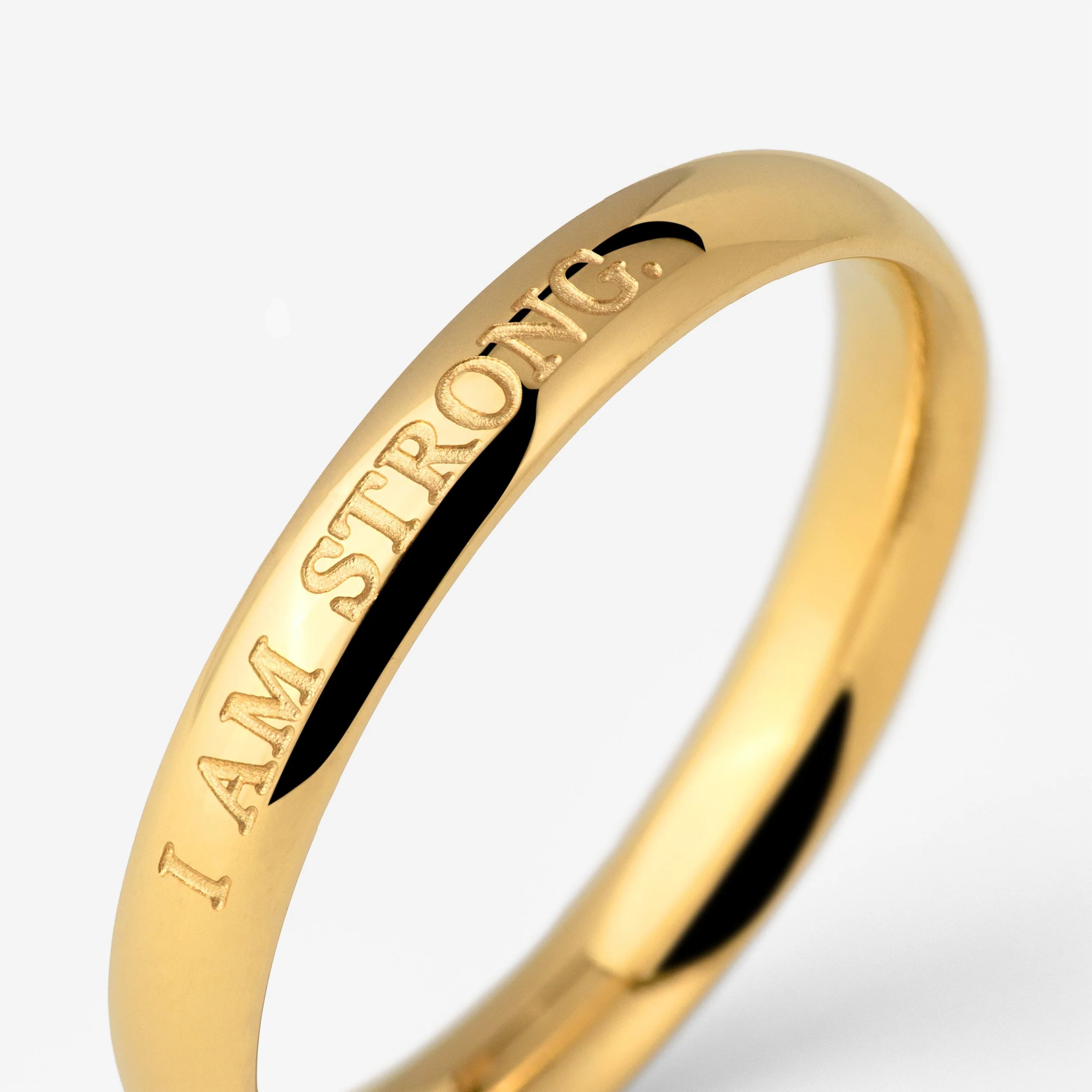 I am strong Ring Stud Earrings Gold - Image 4
