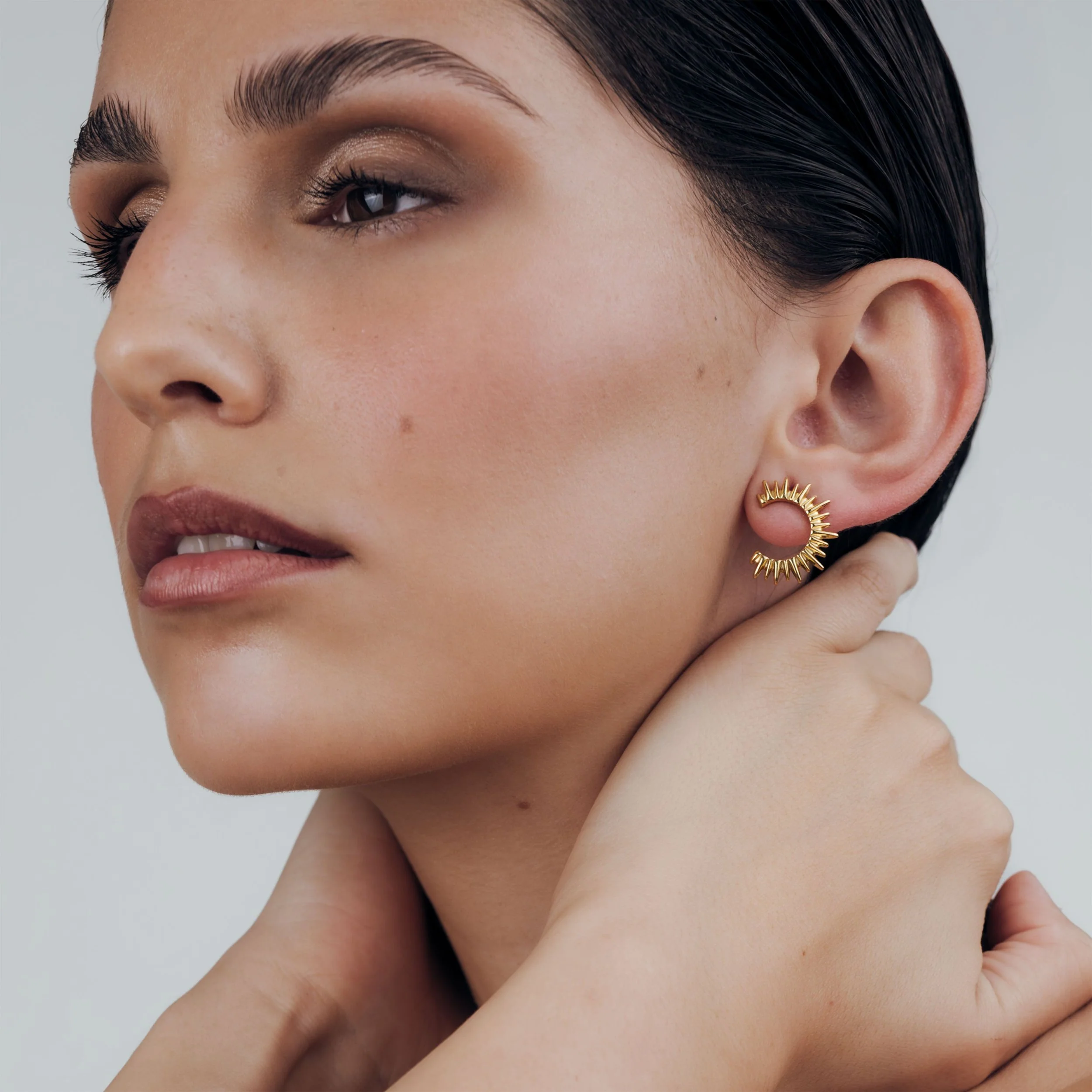 Icicle Earrings Stud Earrings Gold - Image 2