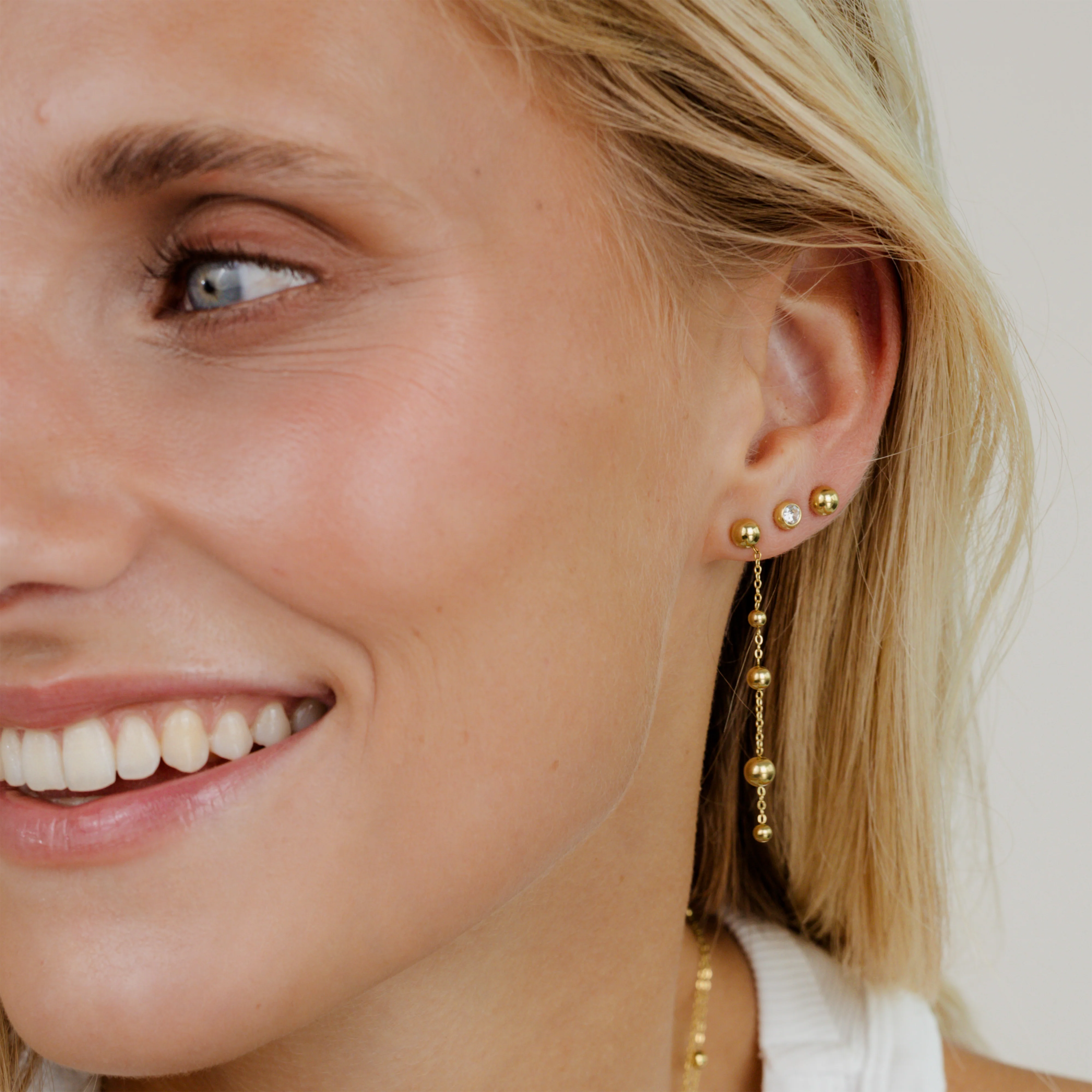 Infinite Beads Earrings Rose Gold - Image 2