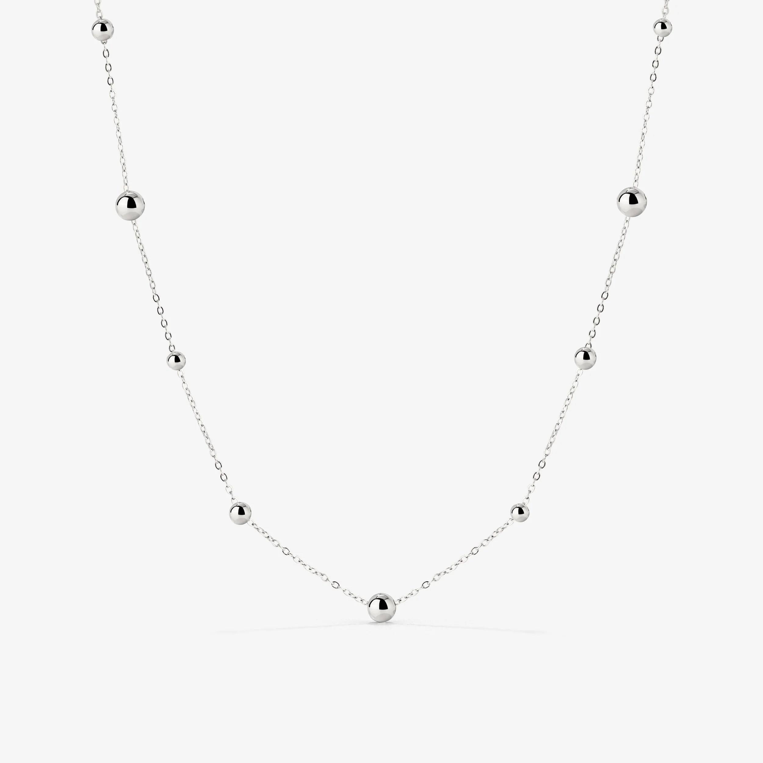 Infinite Beads Necklace Silver