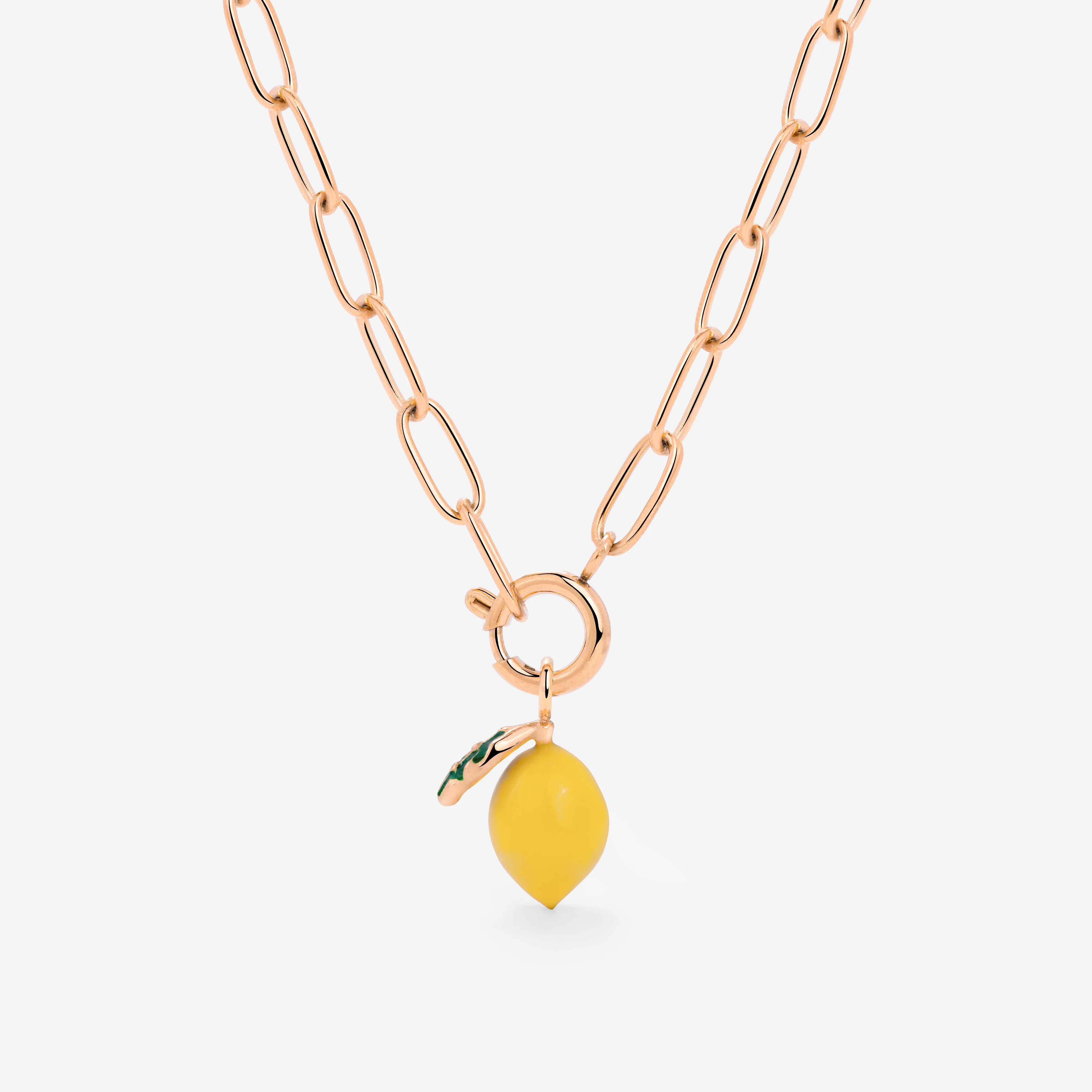 Lemony Oval Links Necklace Set Rose Gold