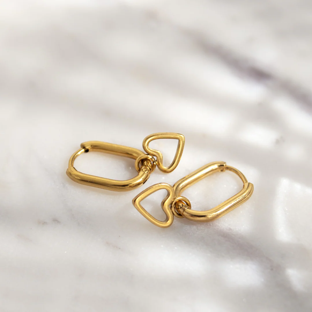 Light Heart Oval Hoopies Rose Gold - Image 4
