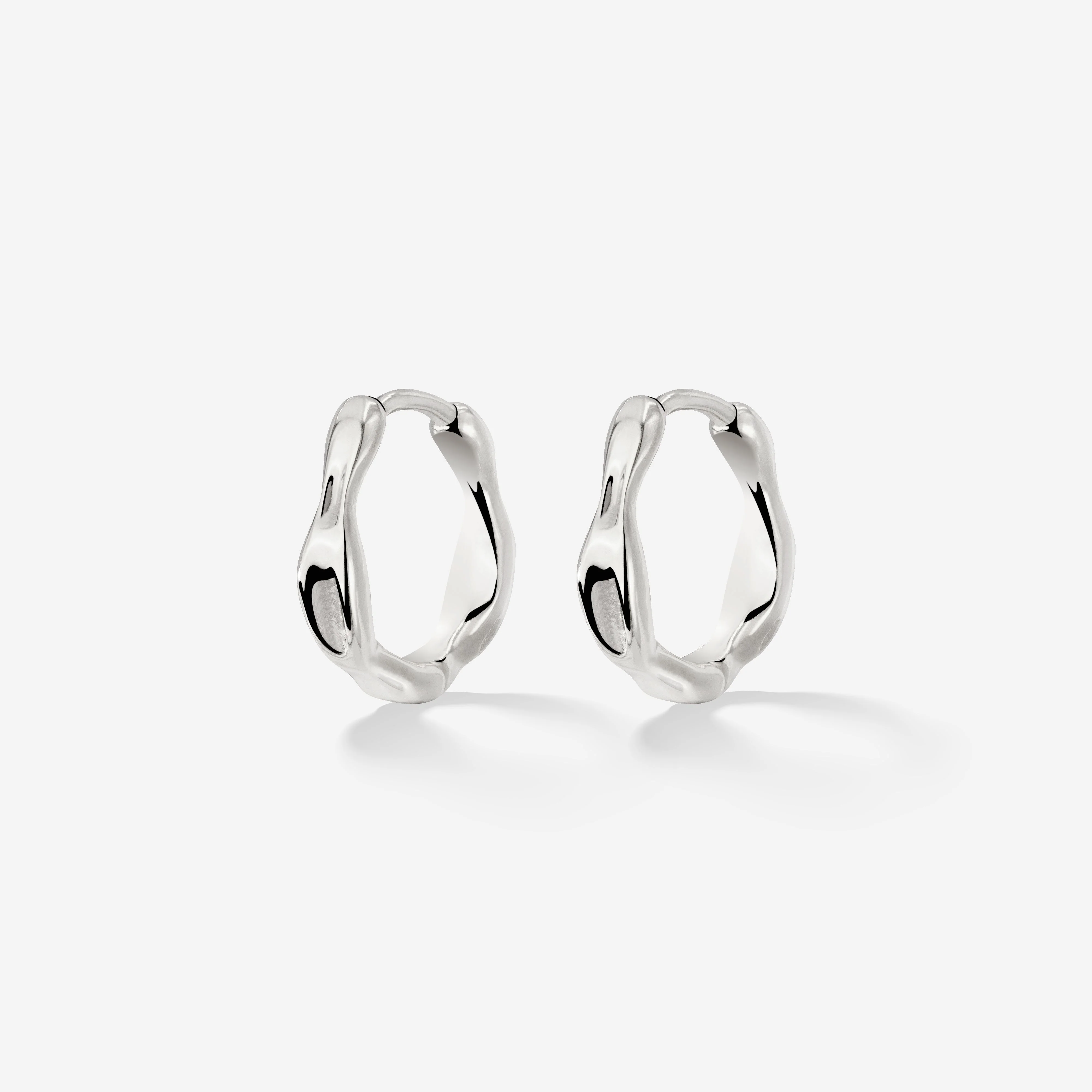 Liquid Shape Hoopies Silver