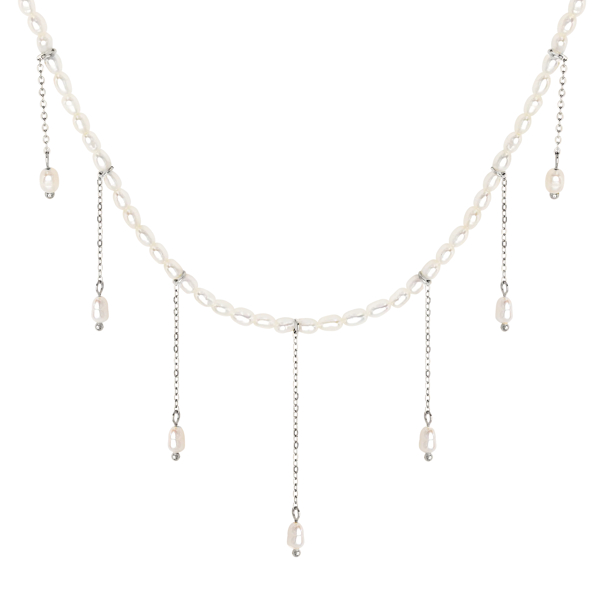 Lolas Love Pearl Power Necklace Silver