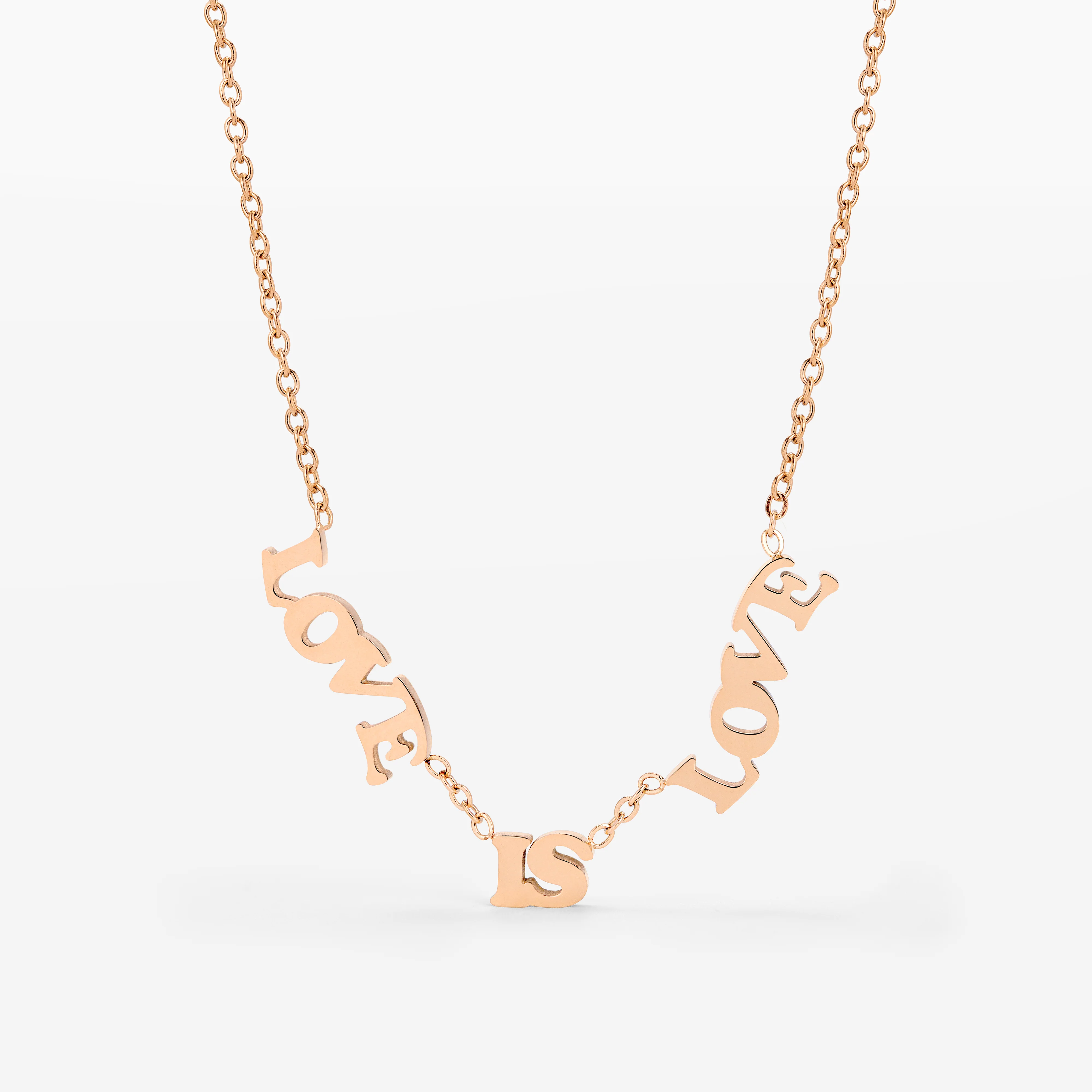 Love is Love Necklace Rose Gold