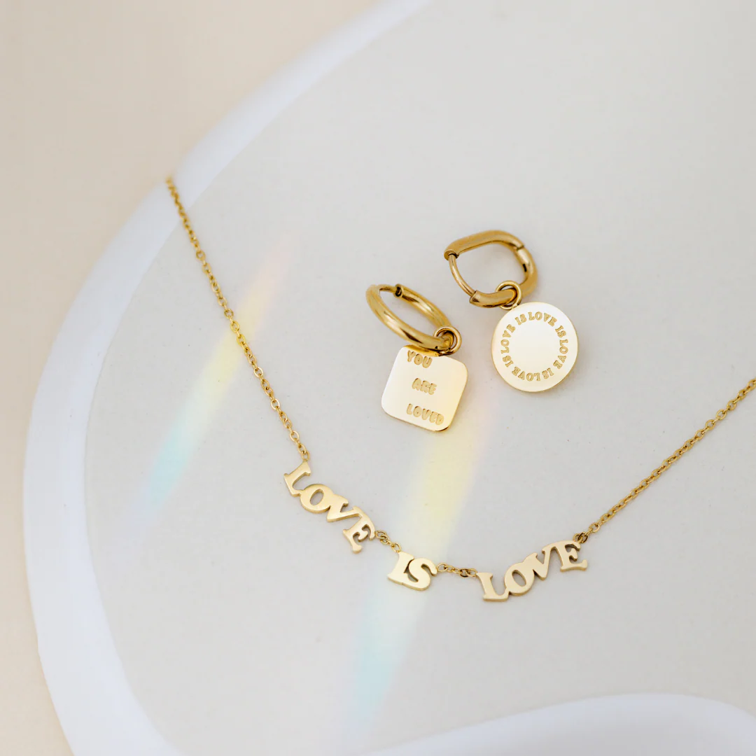 Love is Love Necklace Rose Gold - Image 6