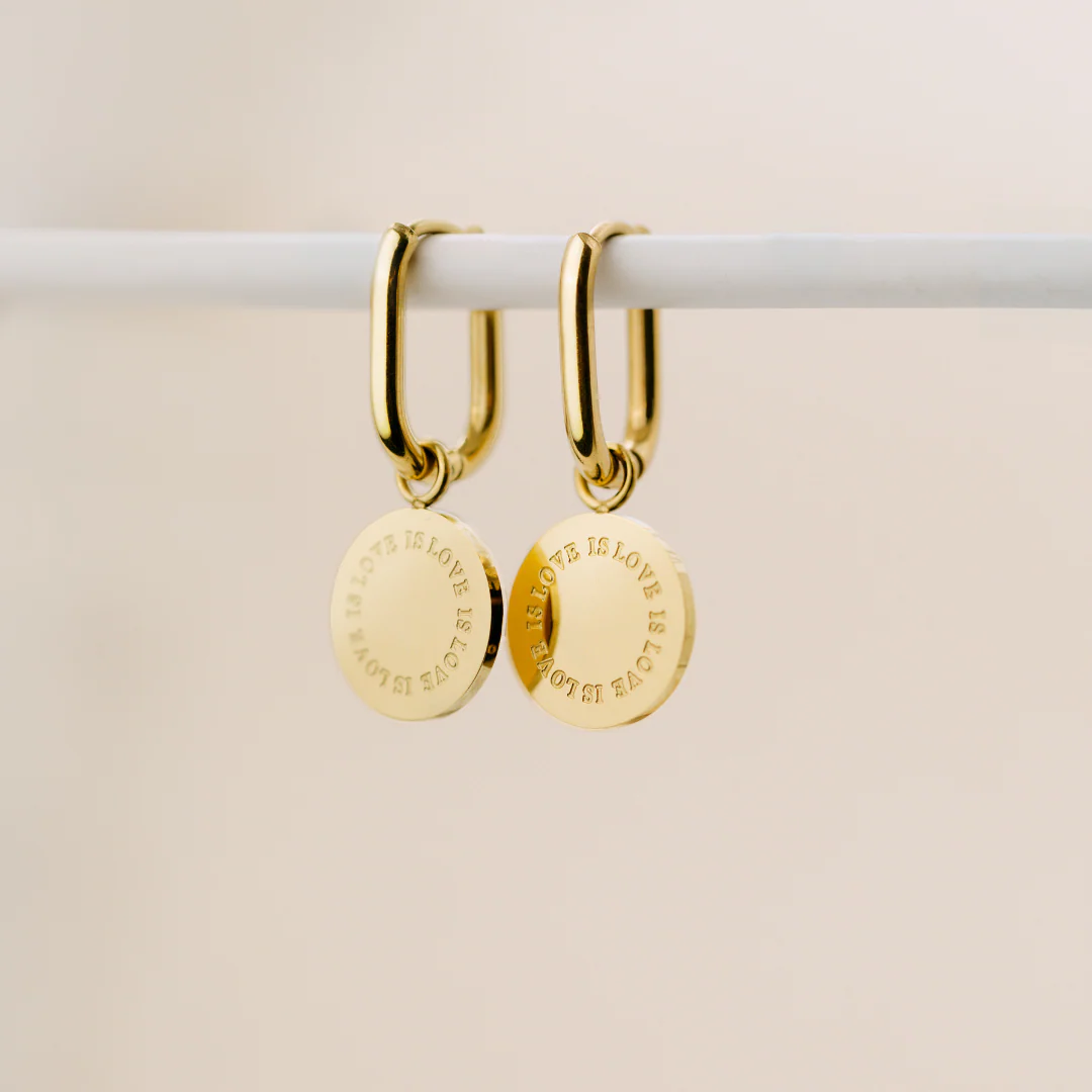 Love is Love Oval Hoop Set Baby Gold - Image 3