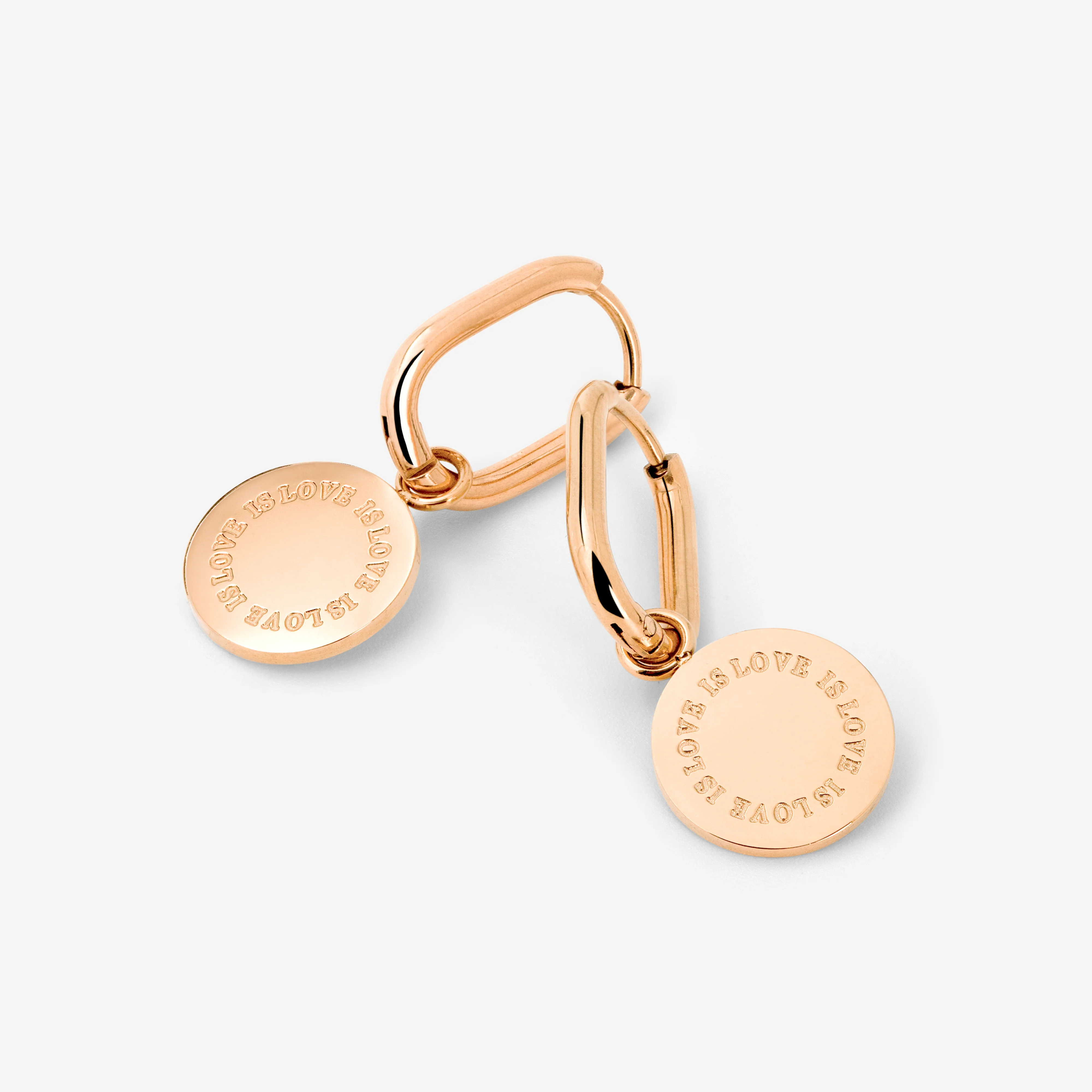 Love is Love Oval Hoop Set Baby Rose Gold - Image 4