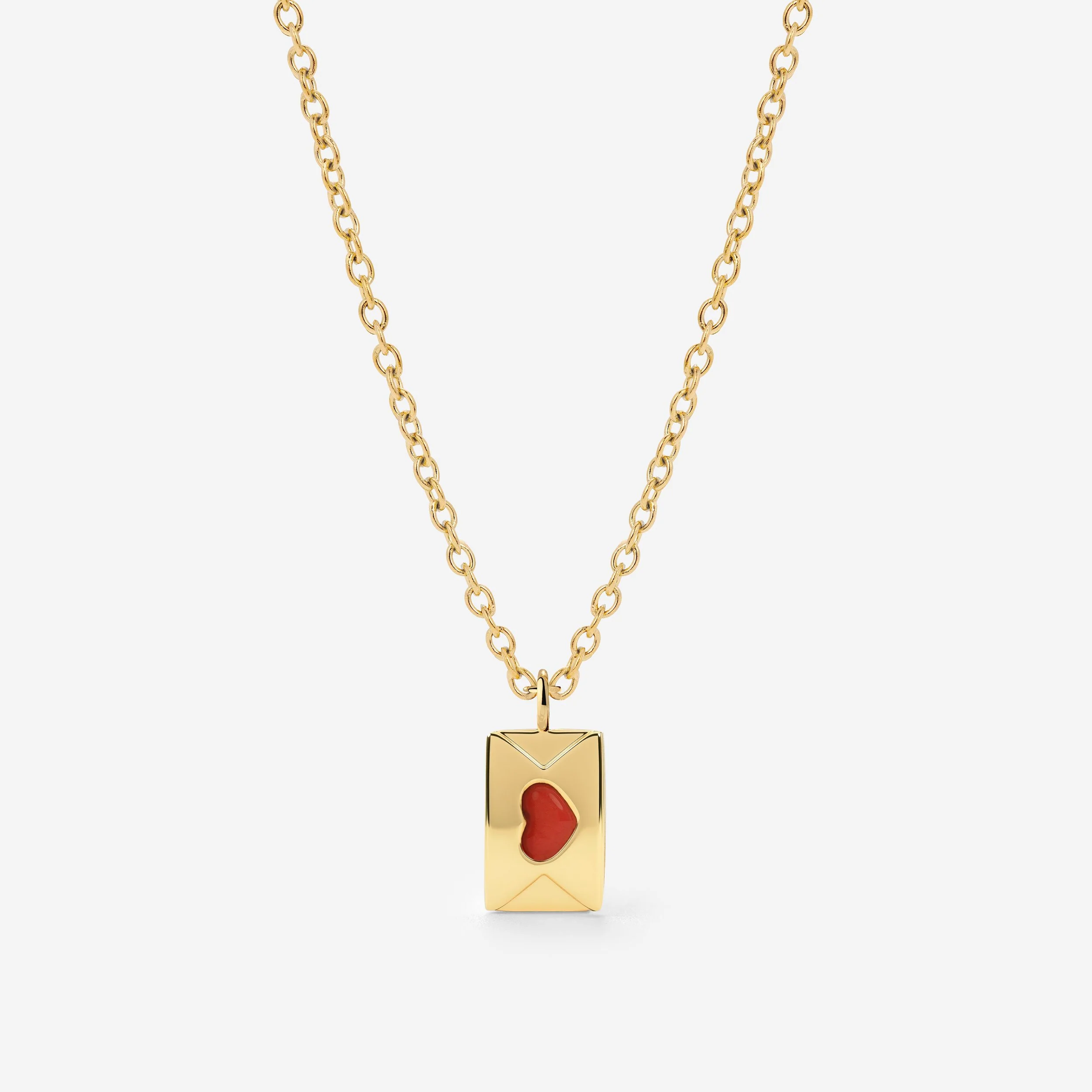 Love Letter Necklace Stud Earrings Gold