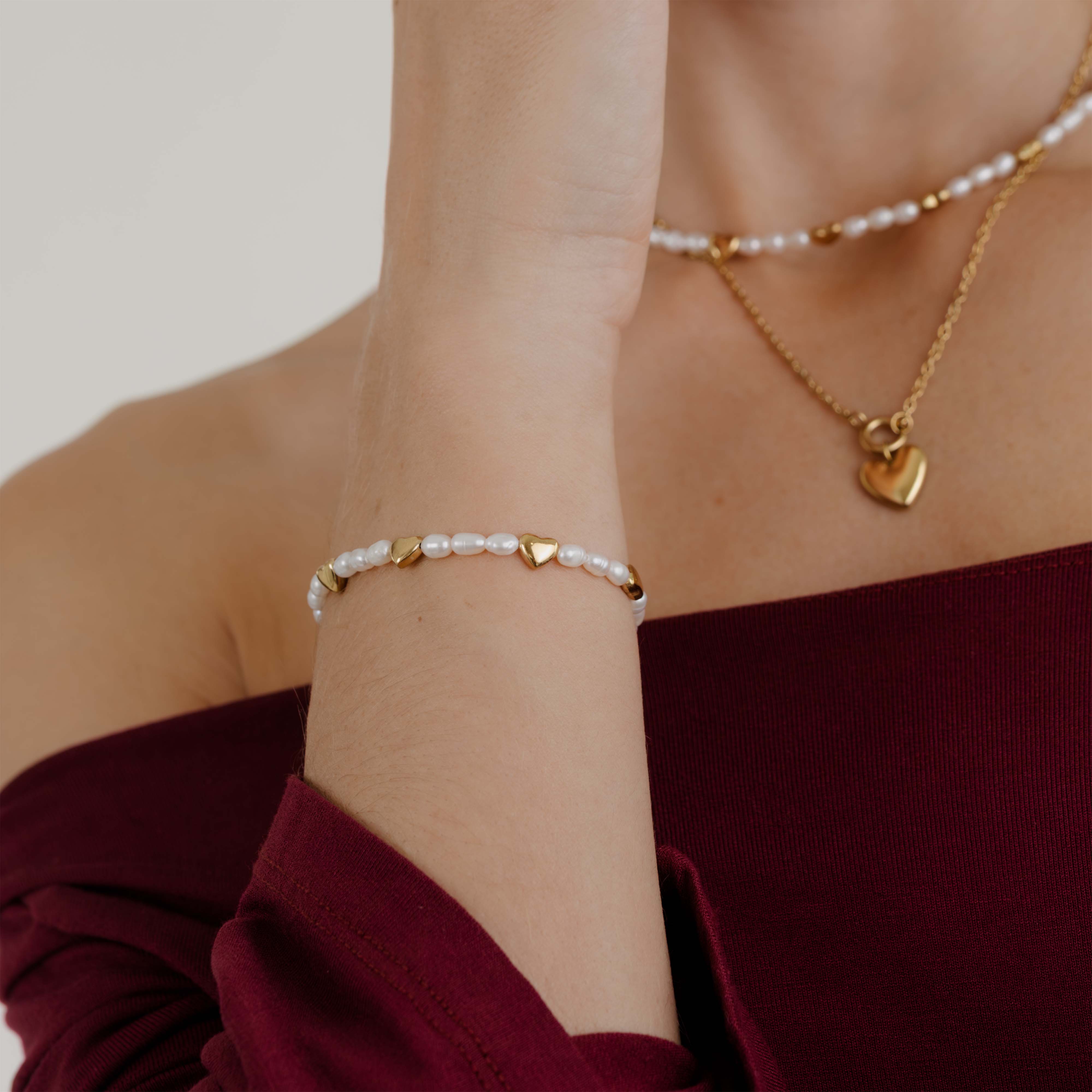 Love Pearls Bracelet Gold - Image 2