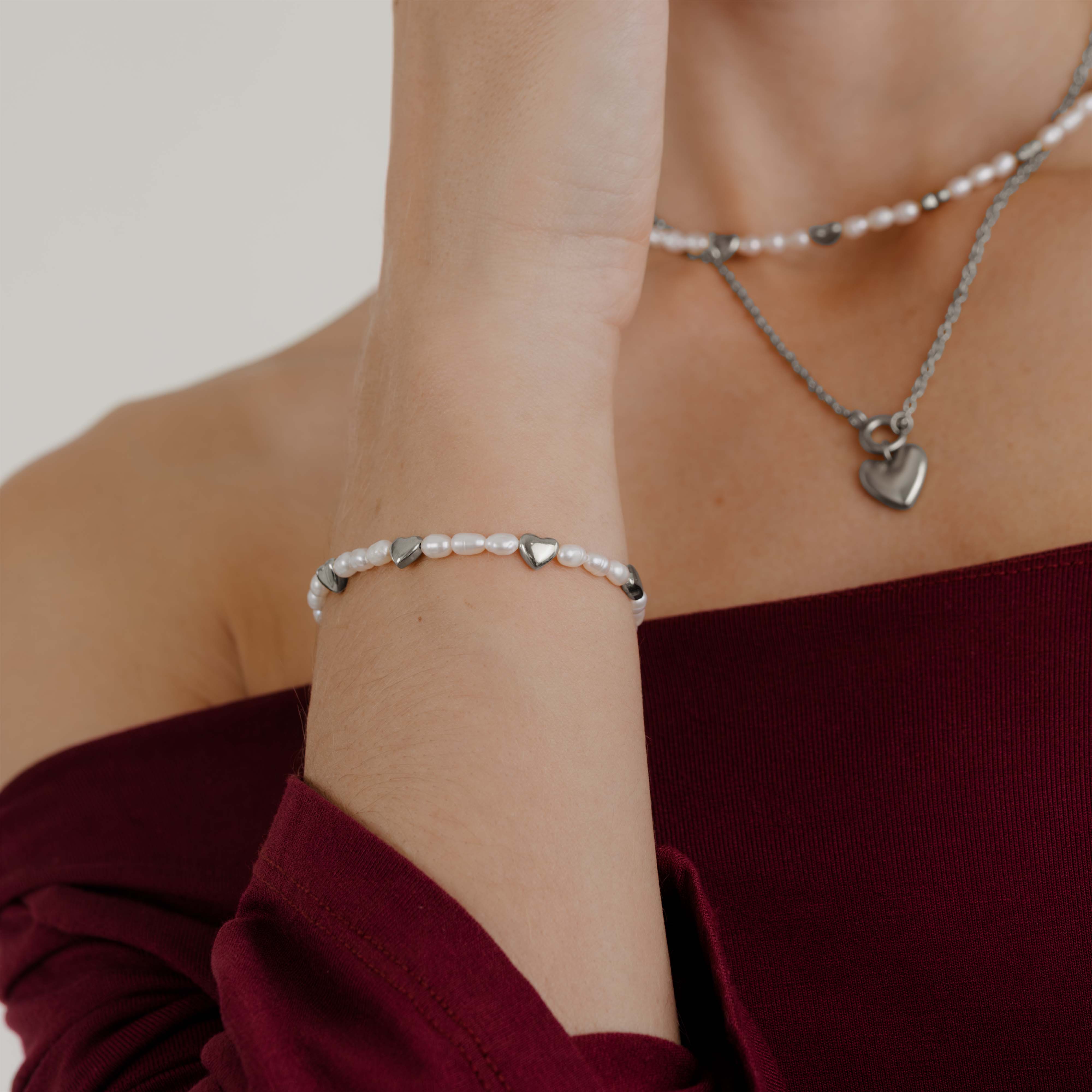 Love Pearls Bracelet Silver - Image 2
