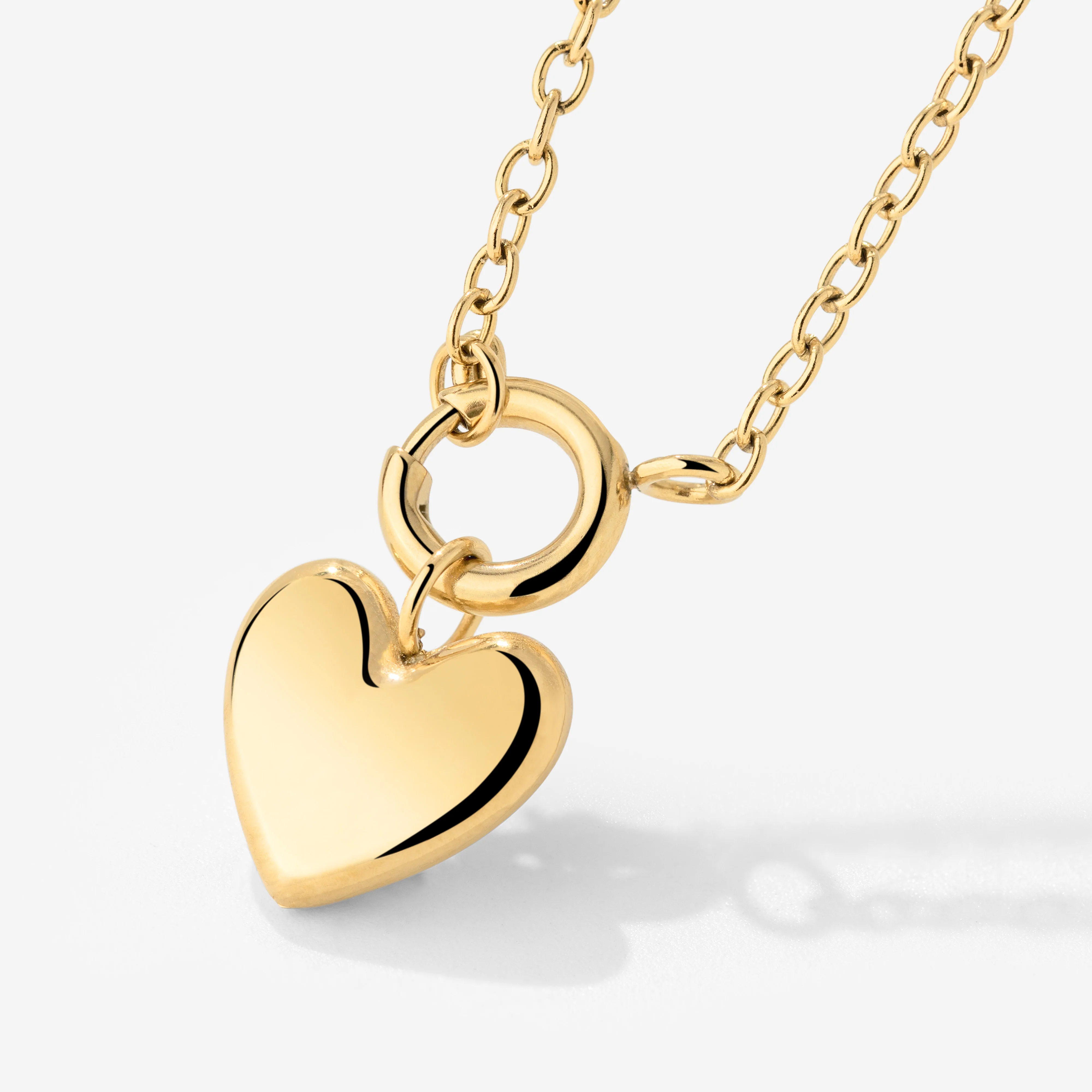 Lovely Heart Classic Chain Necklace Set Gold - Image 3
