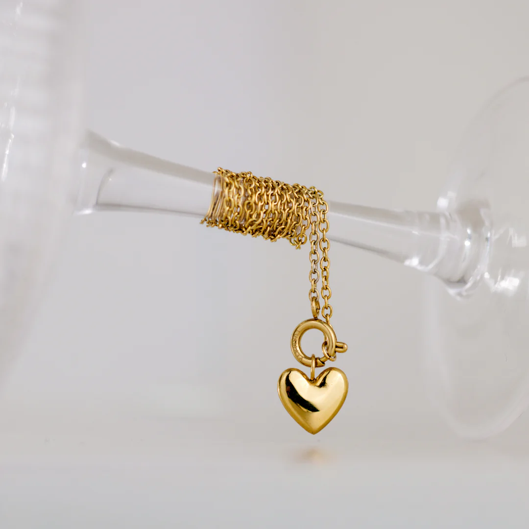 Lovely Heart Classic Chain Necklace Set Rose Gold - Image 4